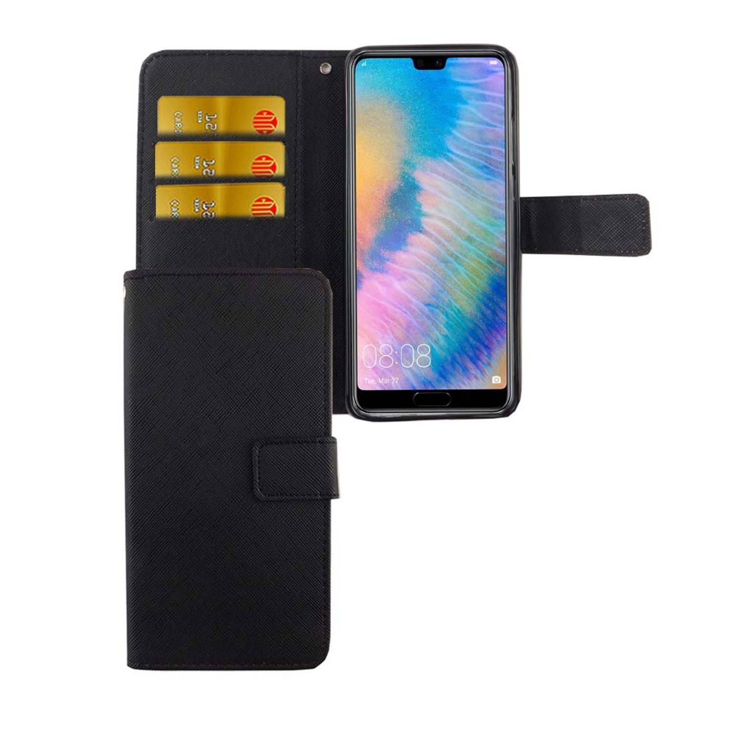 Huawei P20 Handyhülle Bookcover Schwarz