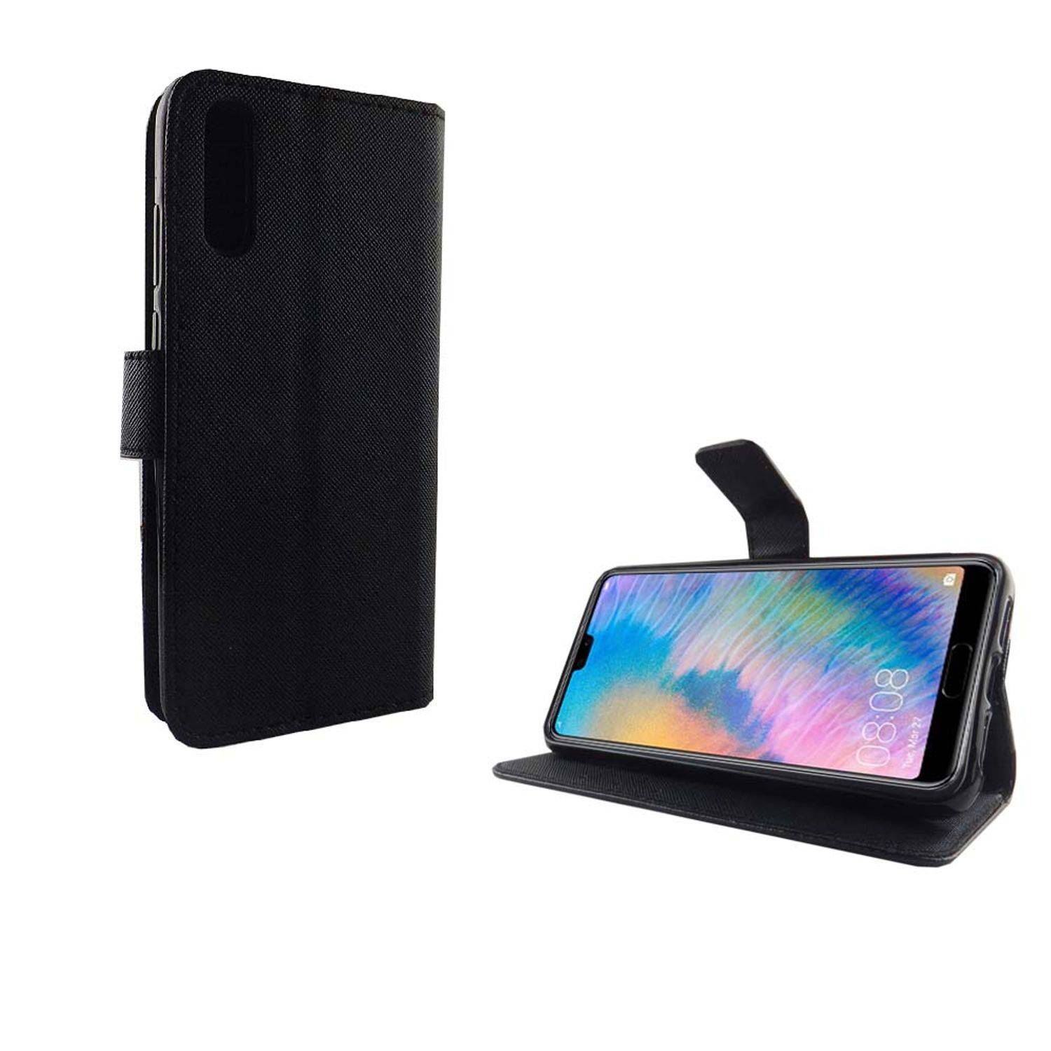 Huawei P20 Handyhülle Bookcover Schwarz