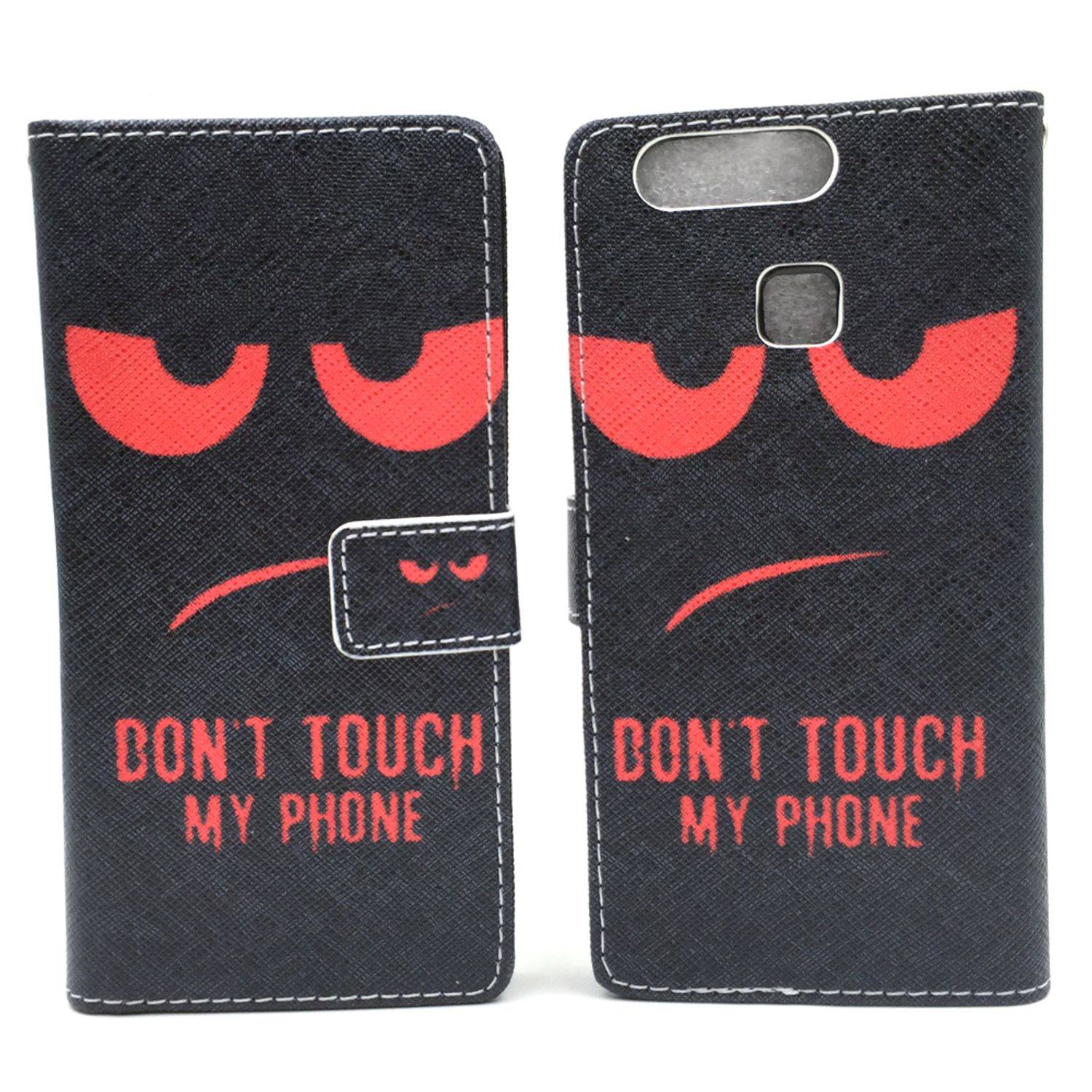Huawei P9 Handyhülle Bookcover Schwarz
