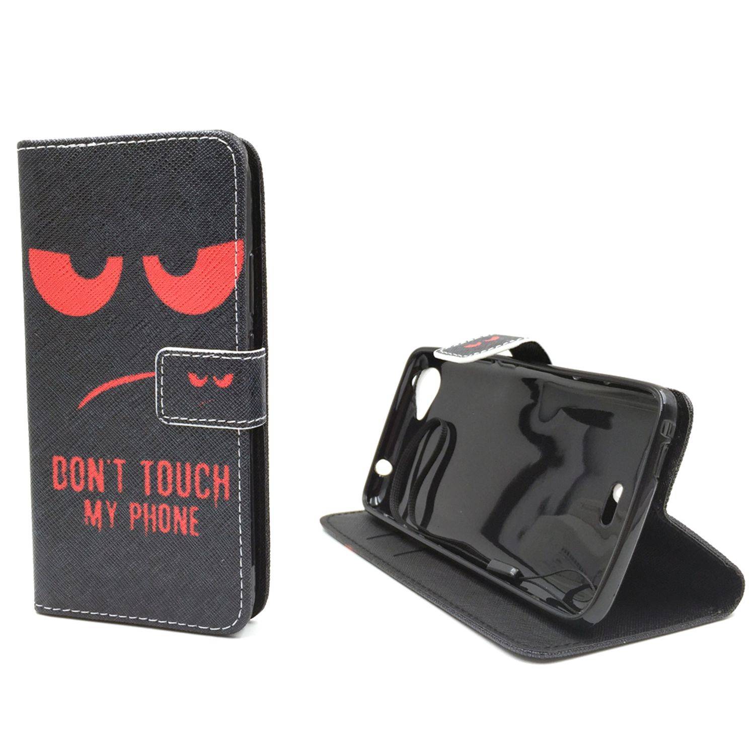 Wiko Rainbow Jam Handyhülle Bookcover Schwarz