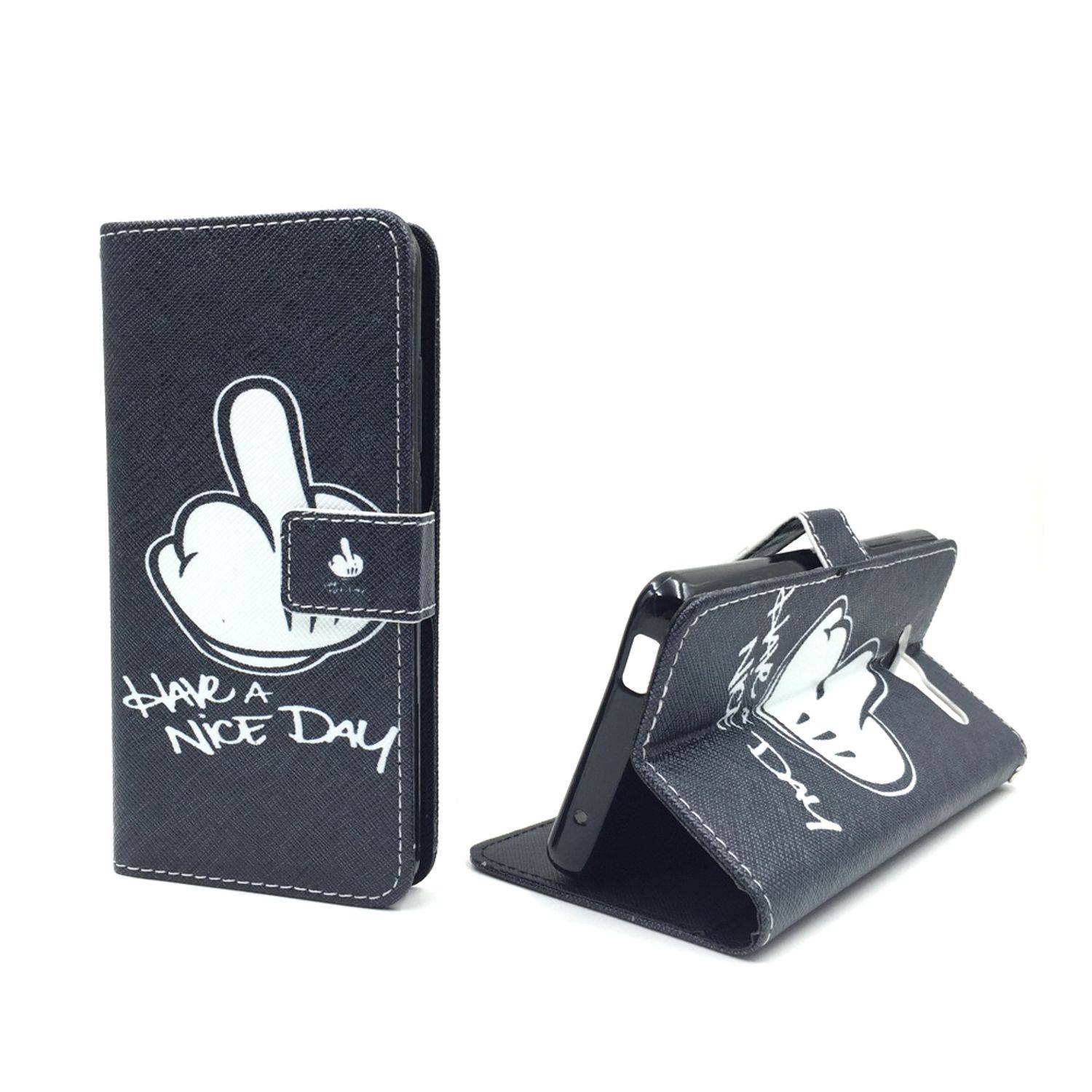 ZTE Blade L3 Handyhülle Bookcover Schwarz