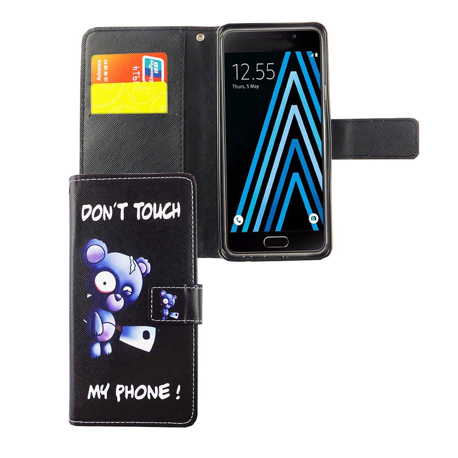 Samsung Galaxy A3 (2016) Handyhülle Bookcover Schwarz