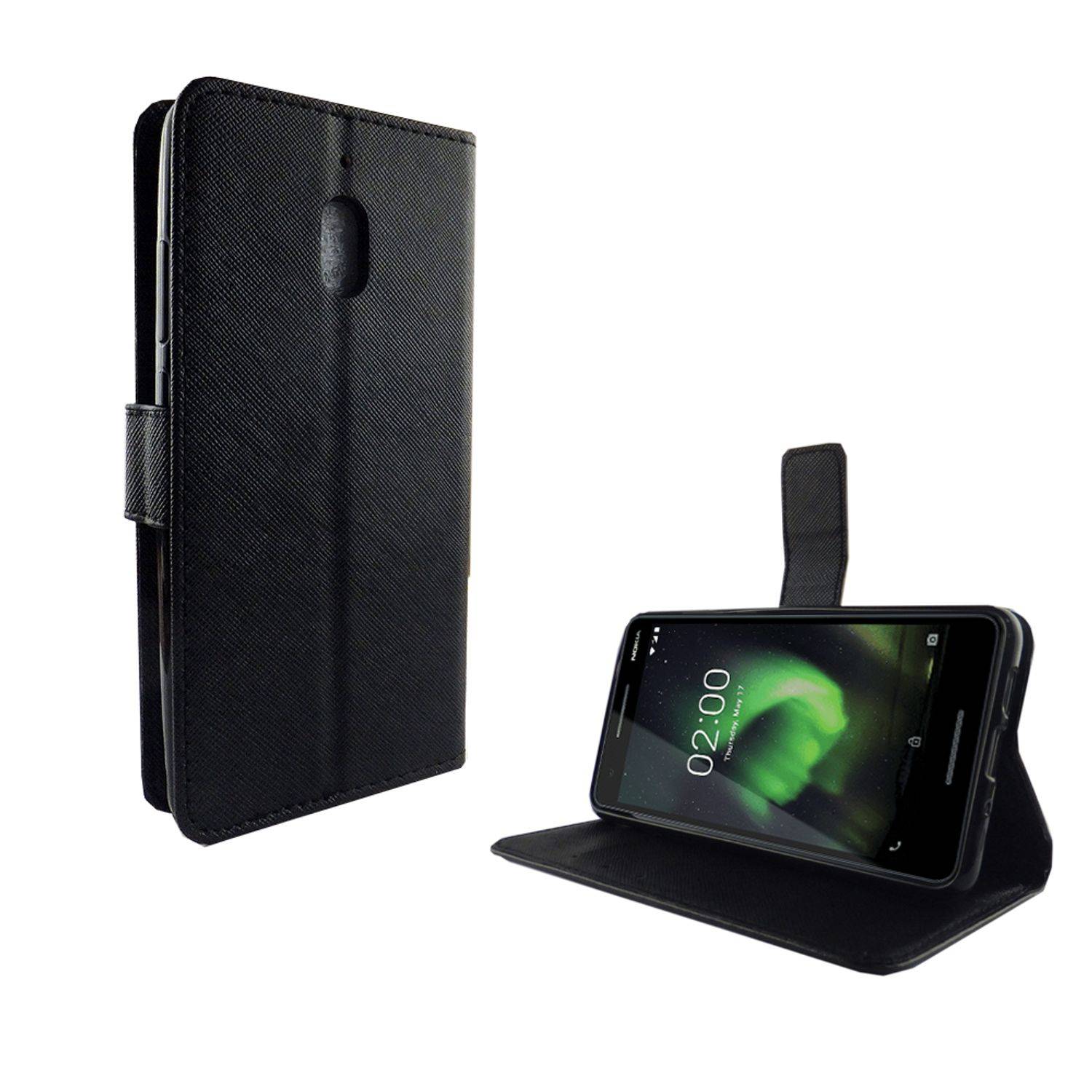 Nokia 2.1 Handyhülle Bookcover Schwarz
