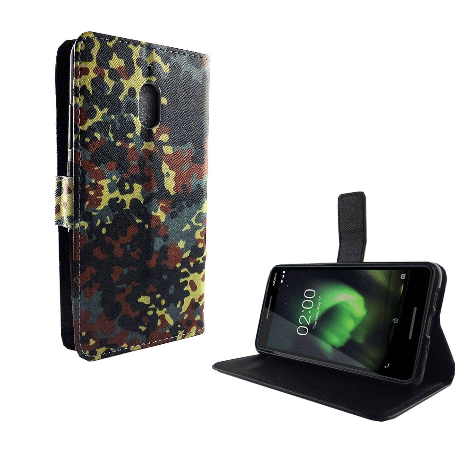 Nokia 2.1 Handyhülle Bookcover Mehrfarbig