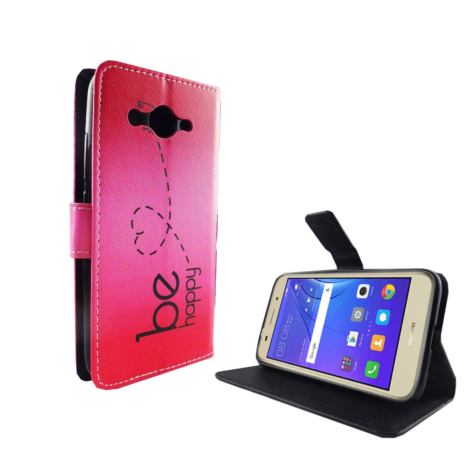 Huawei Y3 (2017) Handyhülle Bookcover Rosa