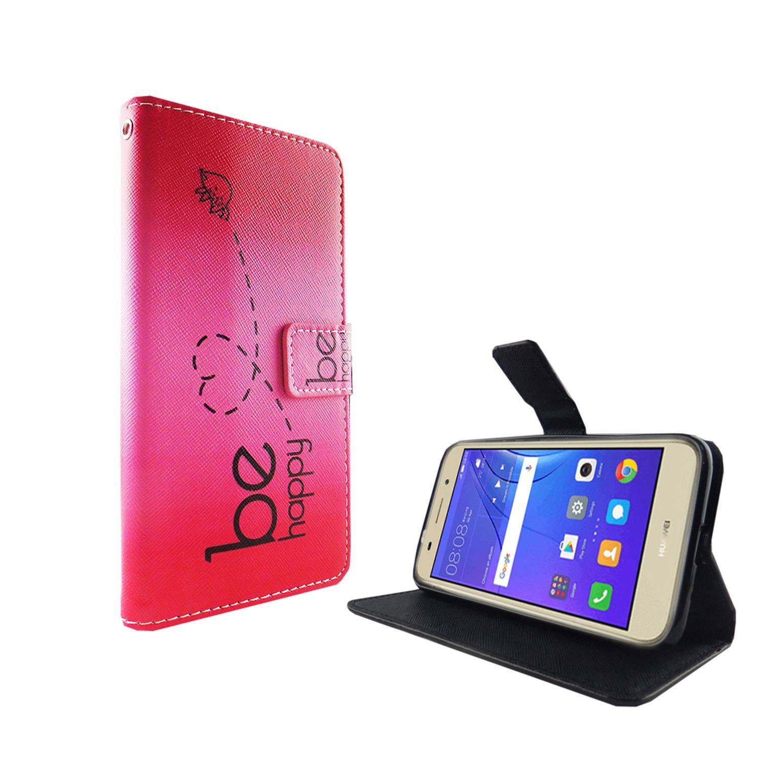 Huawei Y3 (2017) Handyhülle Bookcover Rosa
