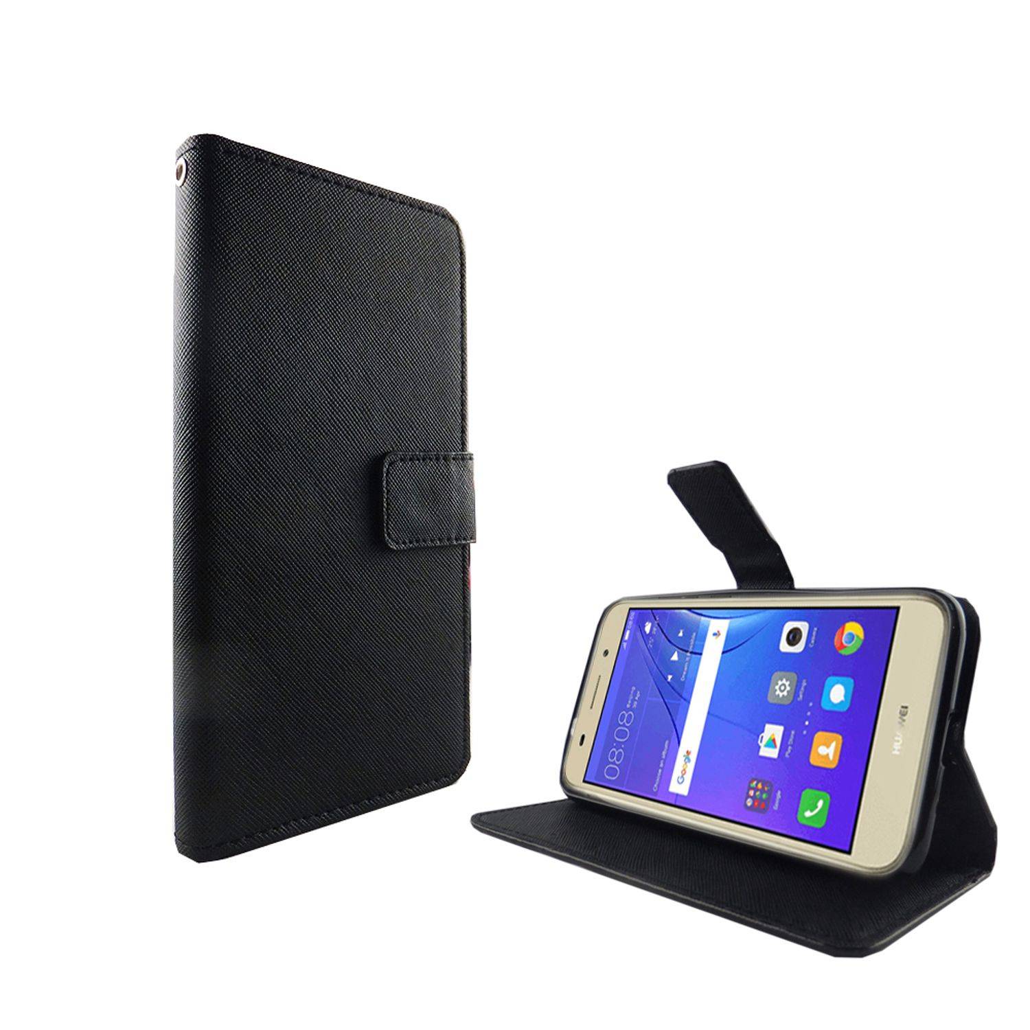 Huawei Y3 (2017) Handyhülle Bookcover Schwarz
