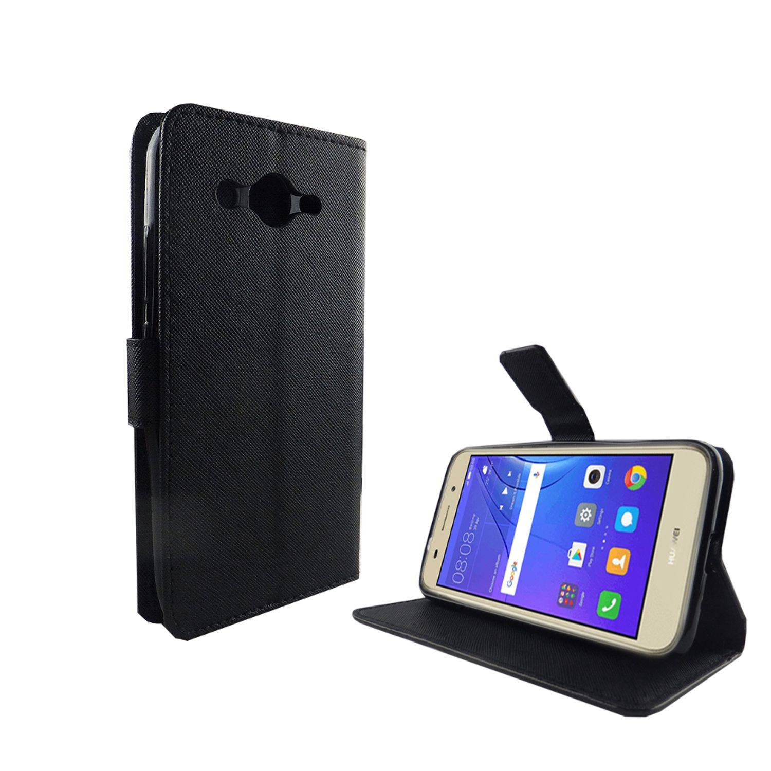 Huawei Y3 (2017) Handyhülle Bookcover Schwarz