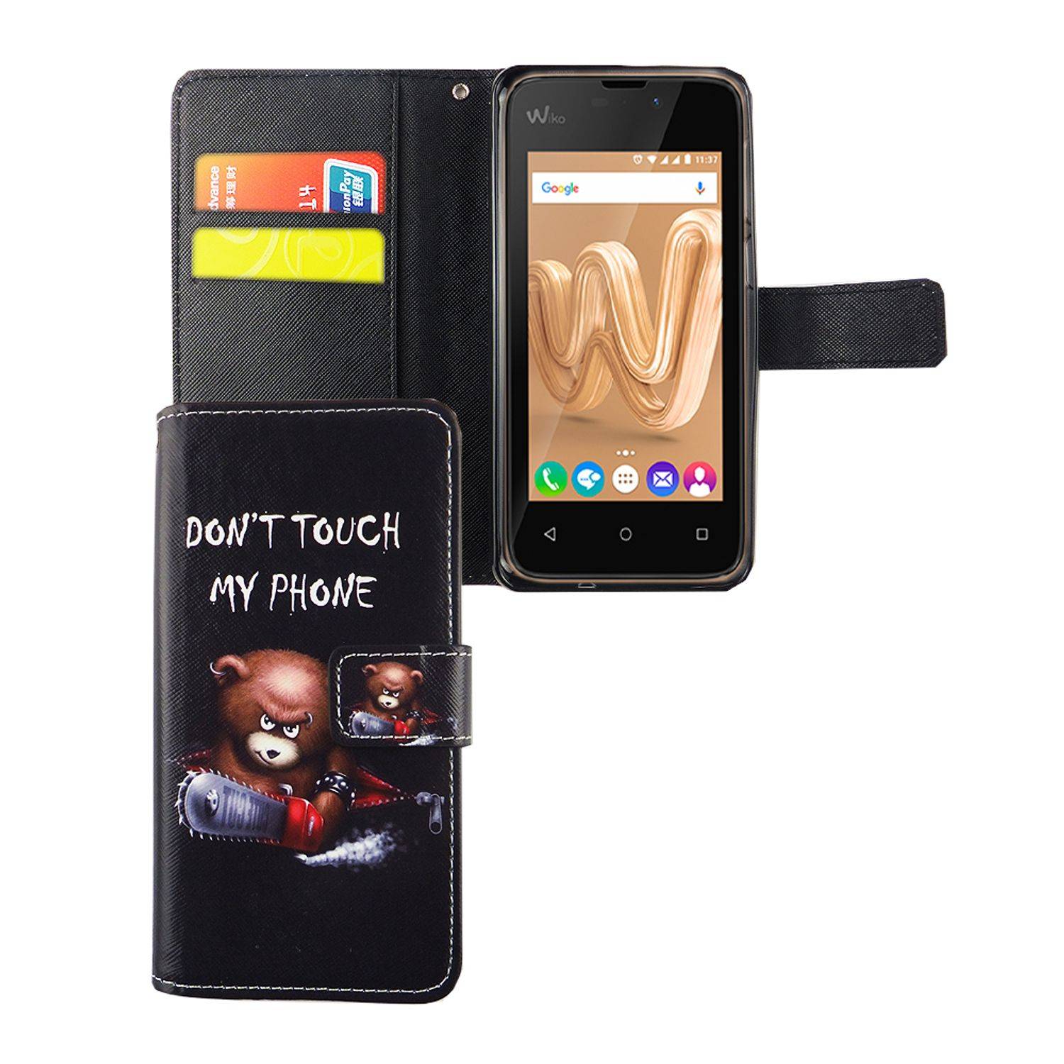 Wiko Jerry Max Handyhülle Bookcover Schwarz