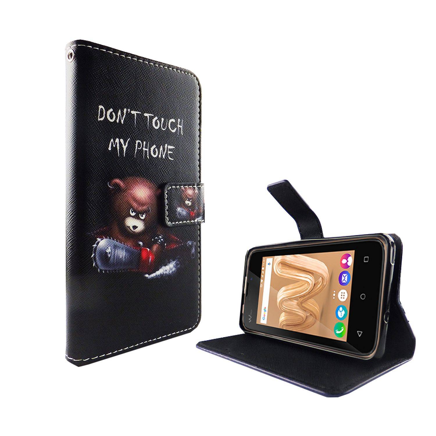 Wiko Jerry Max Handyhülle Bookcover Schwarz