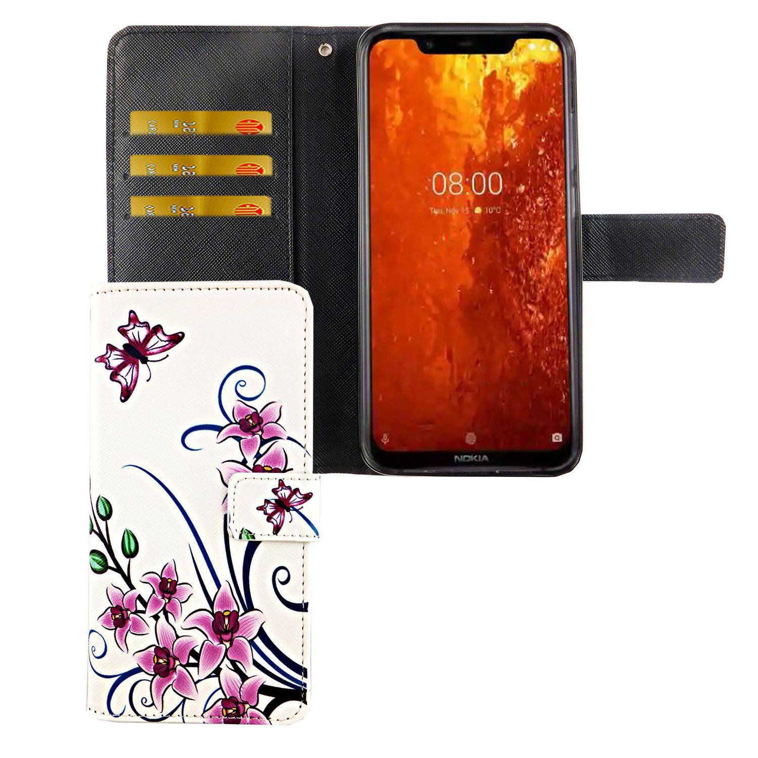 Nokia 8.1 Handyhülle Bookcover Weiß