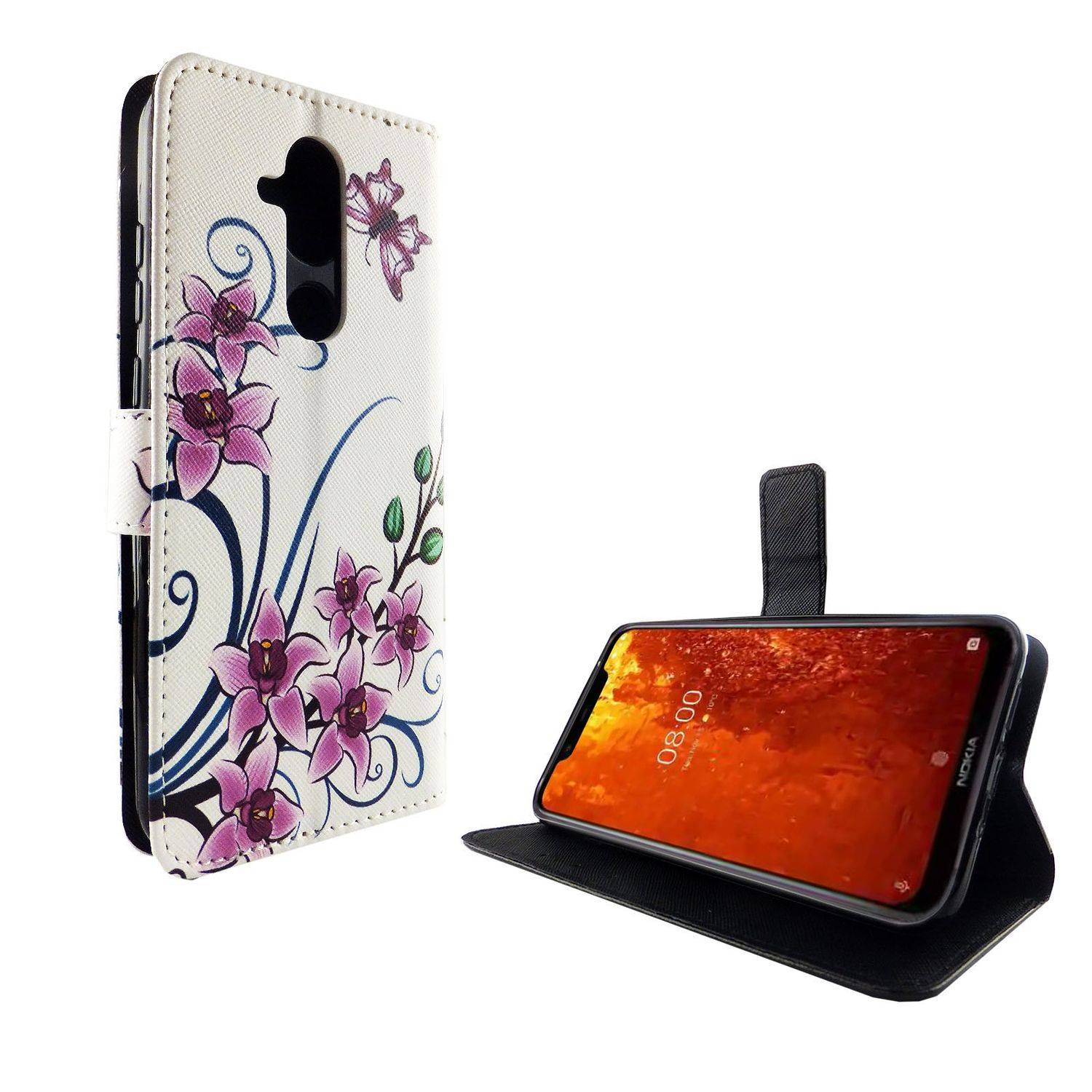 Nokia 8.1 Handyhülle Bookcover Weiß