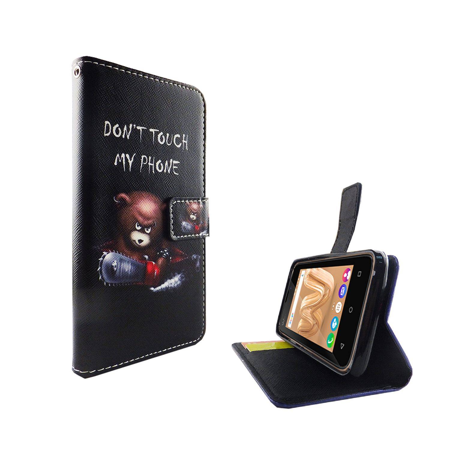 Wiko Sunny Max Handyhülle Bookcover Schwarz