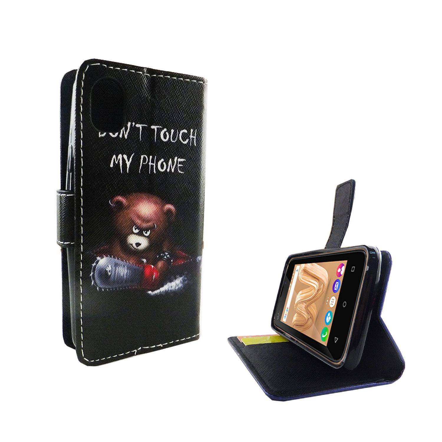 Wiko Sunny Max Handyhülle Bookcover Schwarz