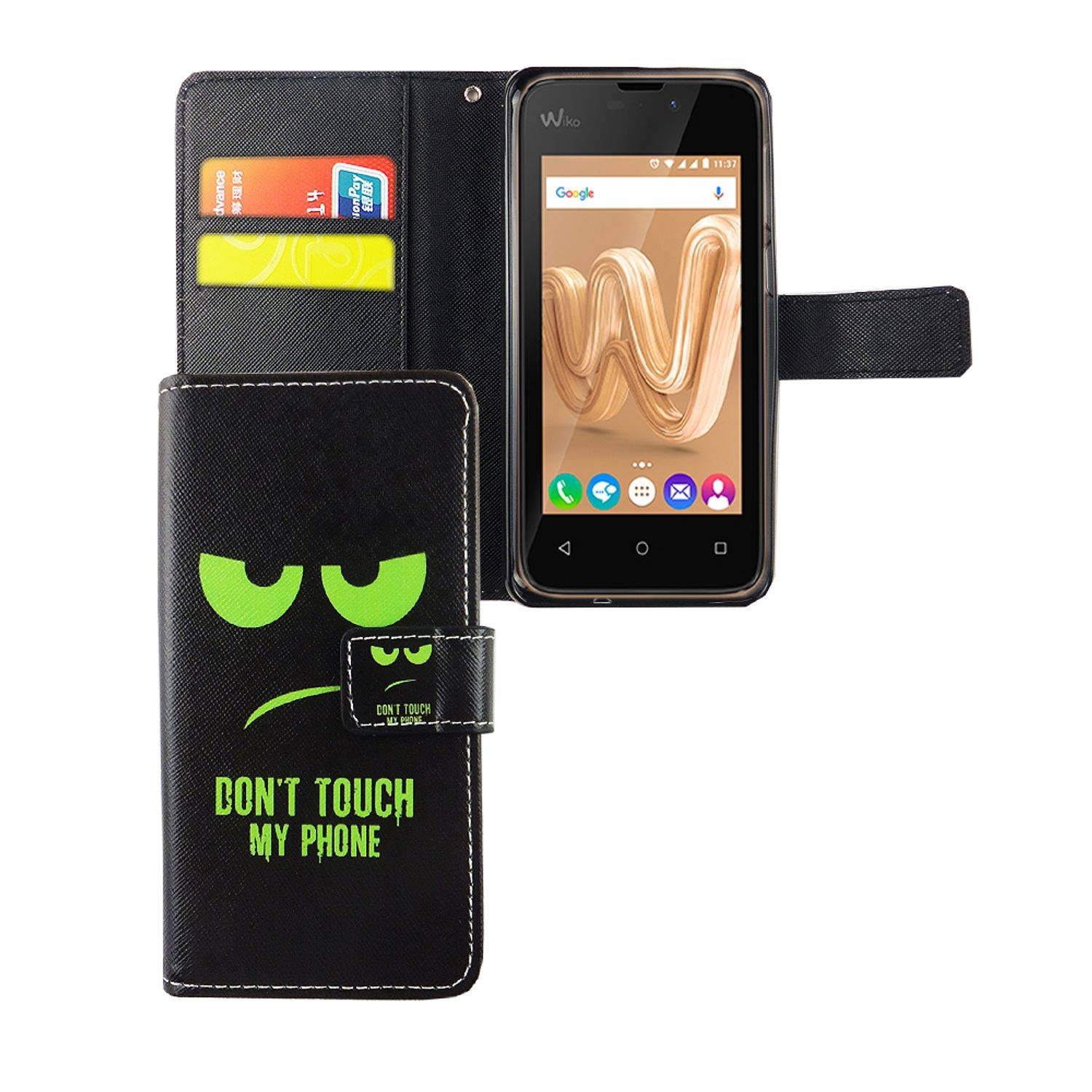 Wiko Jerry Max Handyhülle Bookcover Schwarz