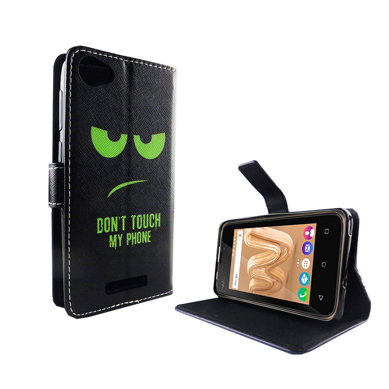 Wiko Jerry Max Handyhülle Bookcover Schwarz