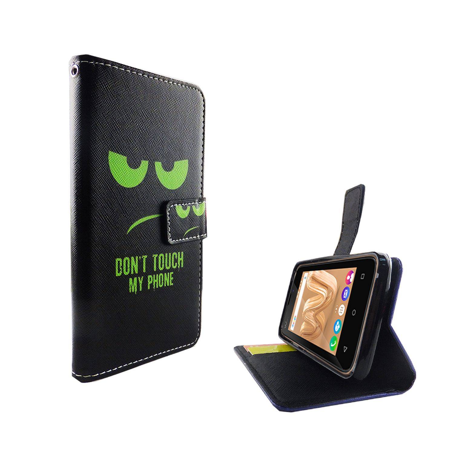 Wiko Sunny Max Handyhülle Bookcover Schwarz