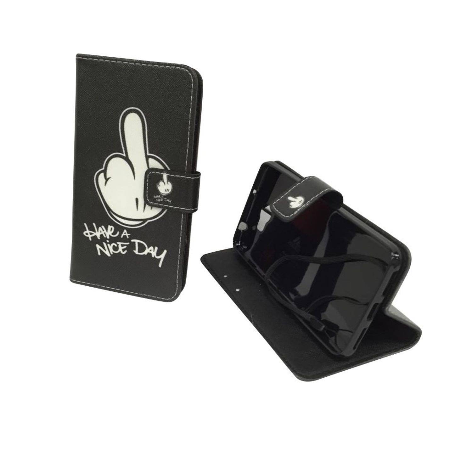 Huawei Y5 II Handyhülle Bookcover Schwarz