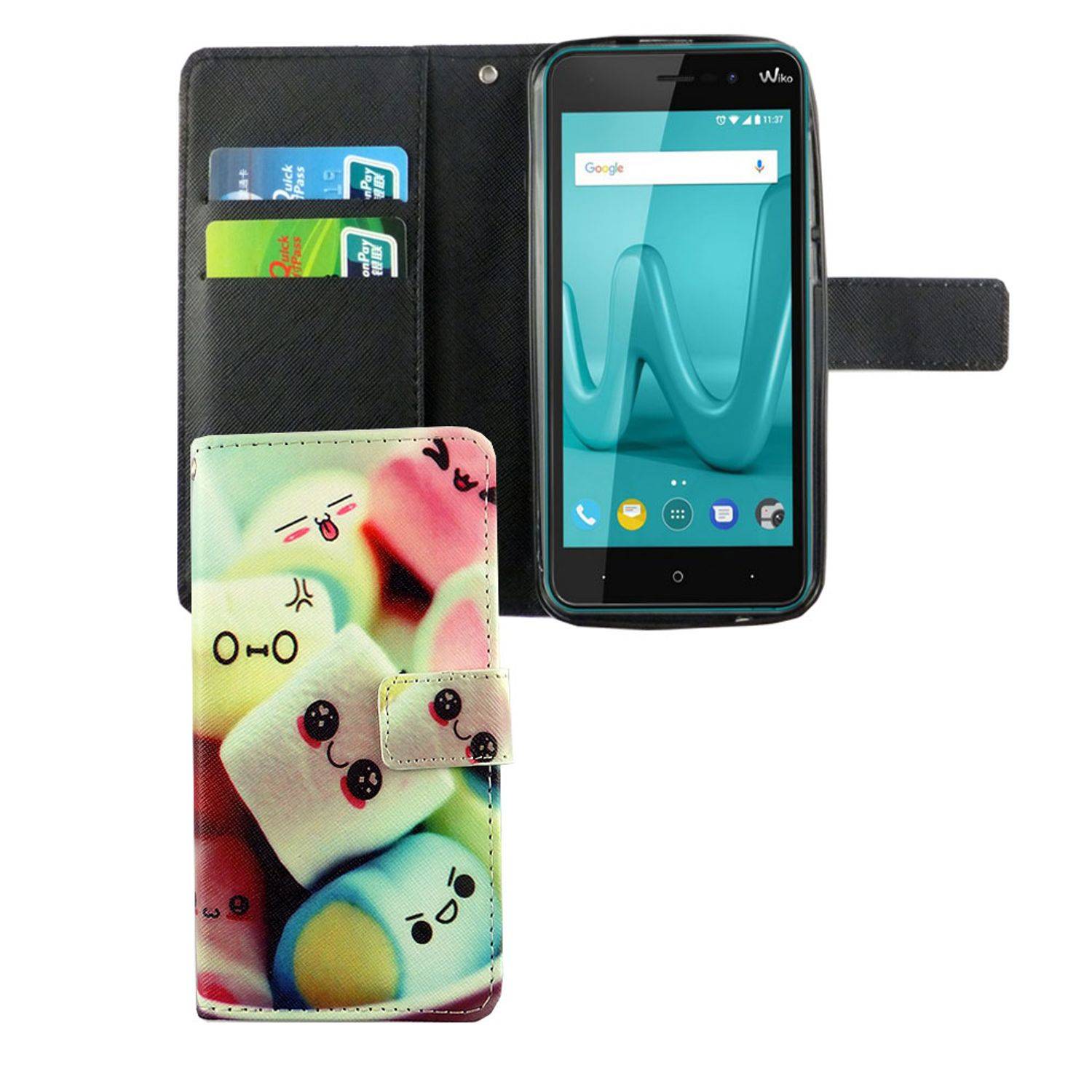 Wiko Lenny 4 Handyhülle Bookcover Mehrfarbig