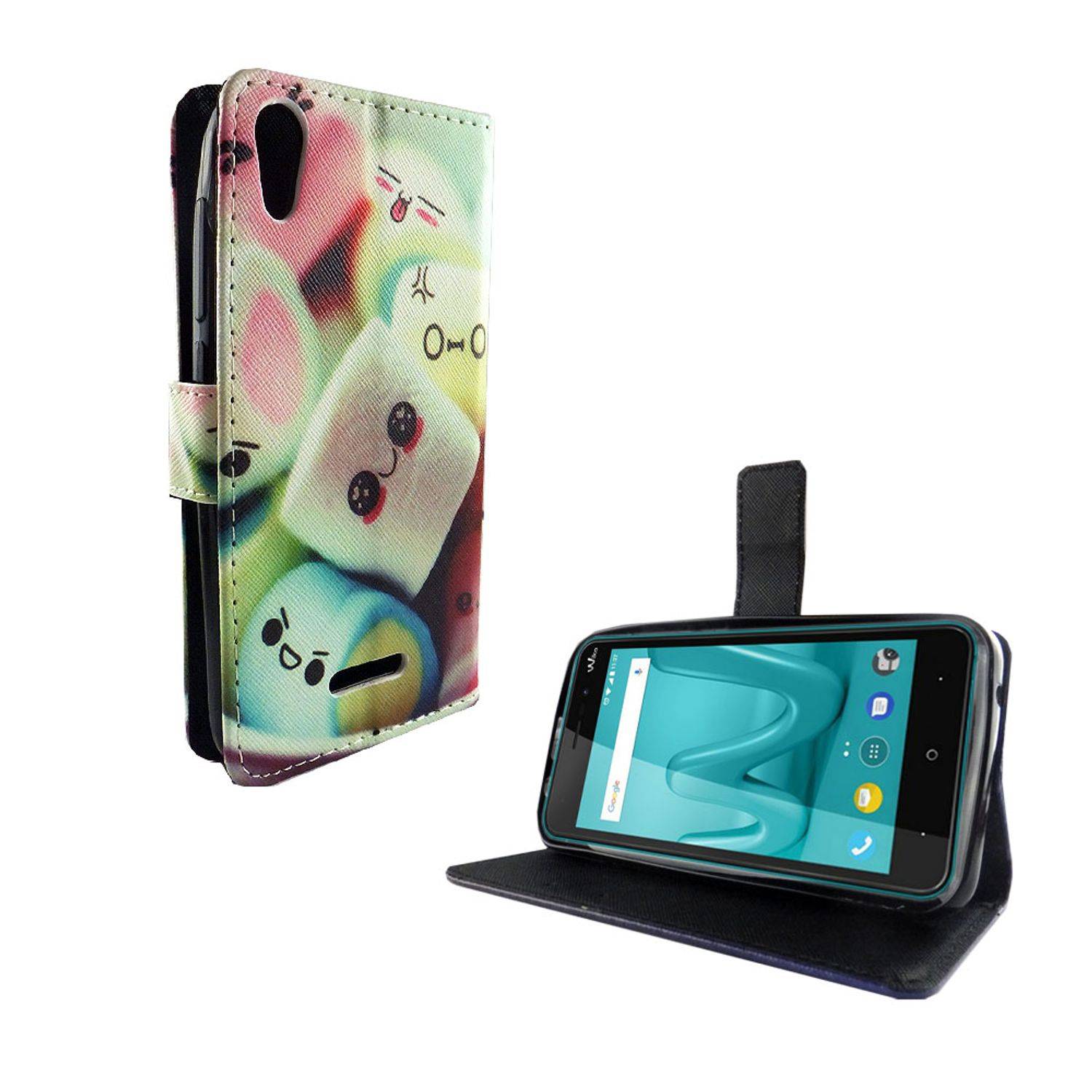 Wiko Lenny 4 Handyhülle Bookcover Mehrfarbig