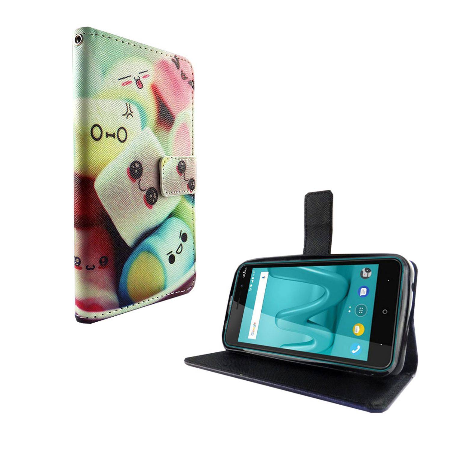 Wiko Lenny 4 Handyhülle Bookcover Mehrfarbig