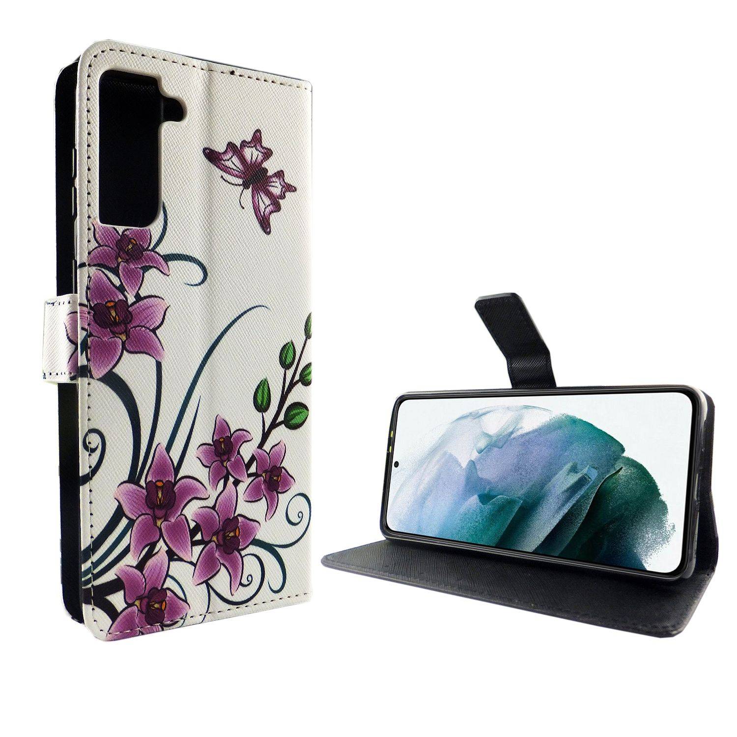 Samsung Galaxy S21 Handyhülle Bookcover Weiß