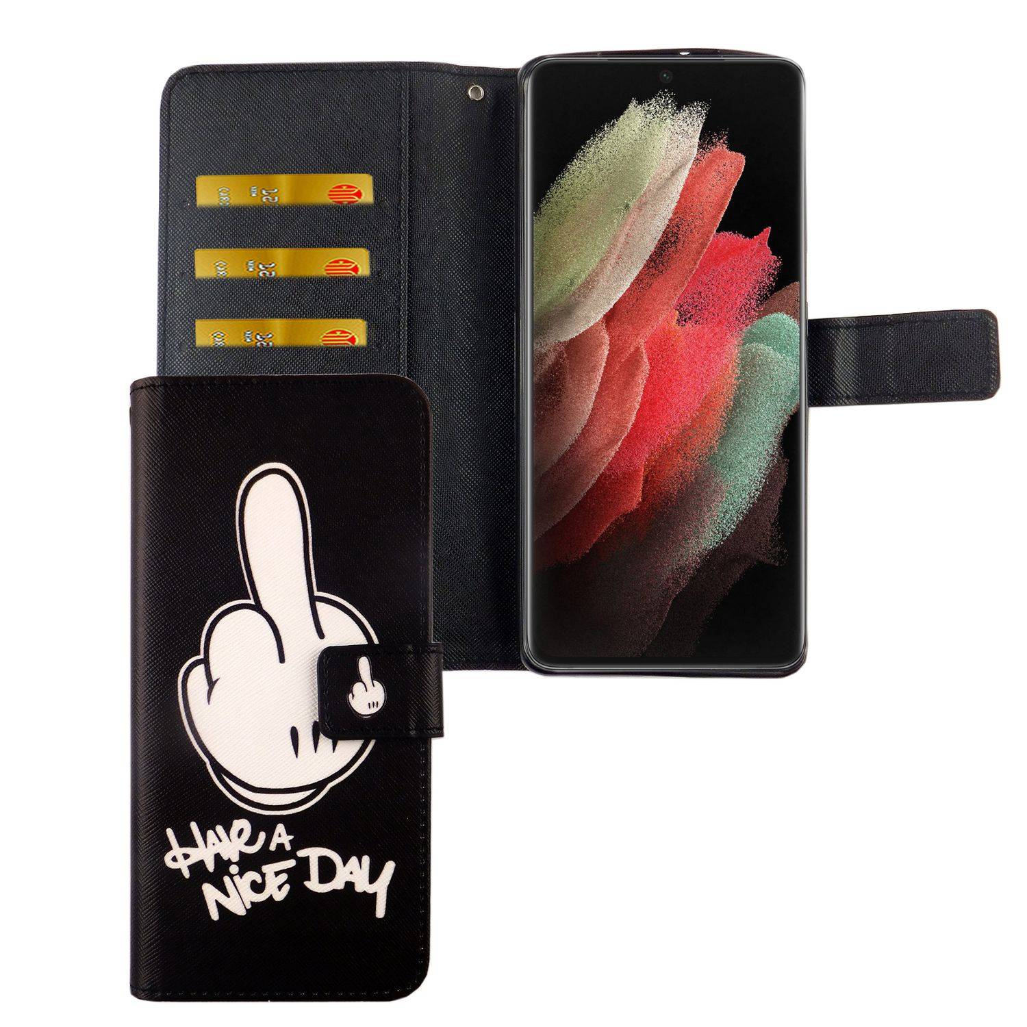 Samsung Galaxy S21 Ultra Handyhülle Bookcover Schwarz