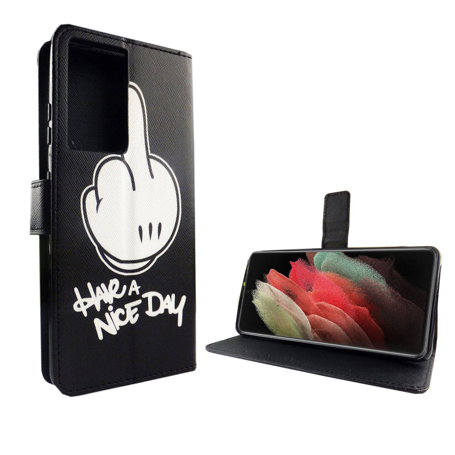 Samsung Galaxy S21 Ultra Handyhülle Bookcover Schwarz