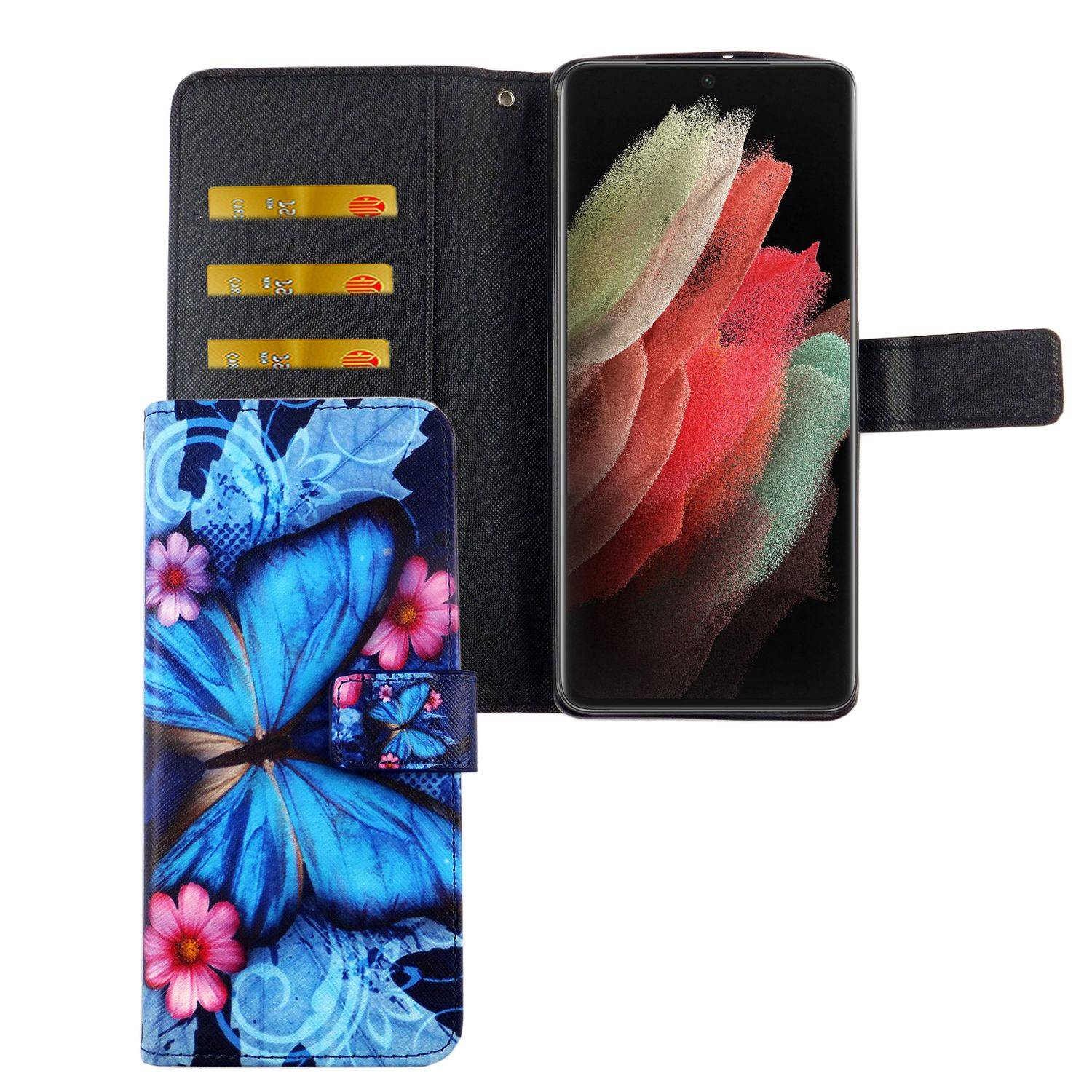 Samsung Galaxy S21 Ultra Handyhülle Bookcover Blau