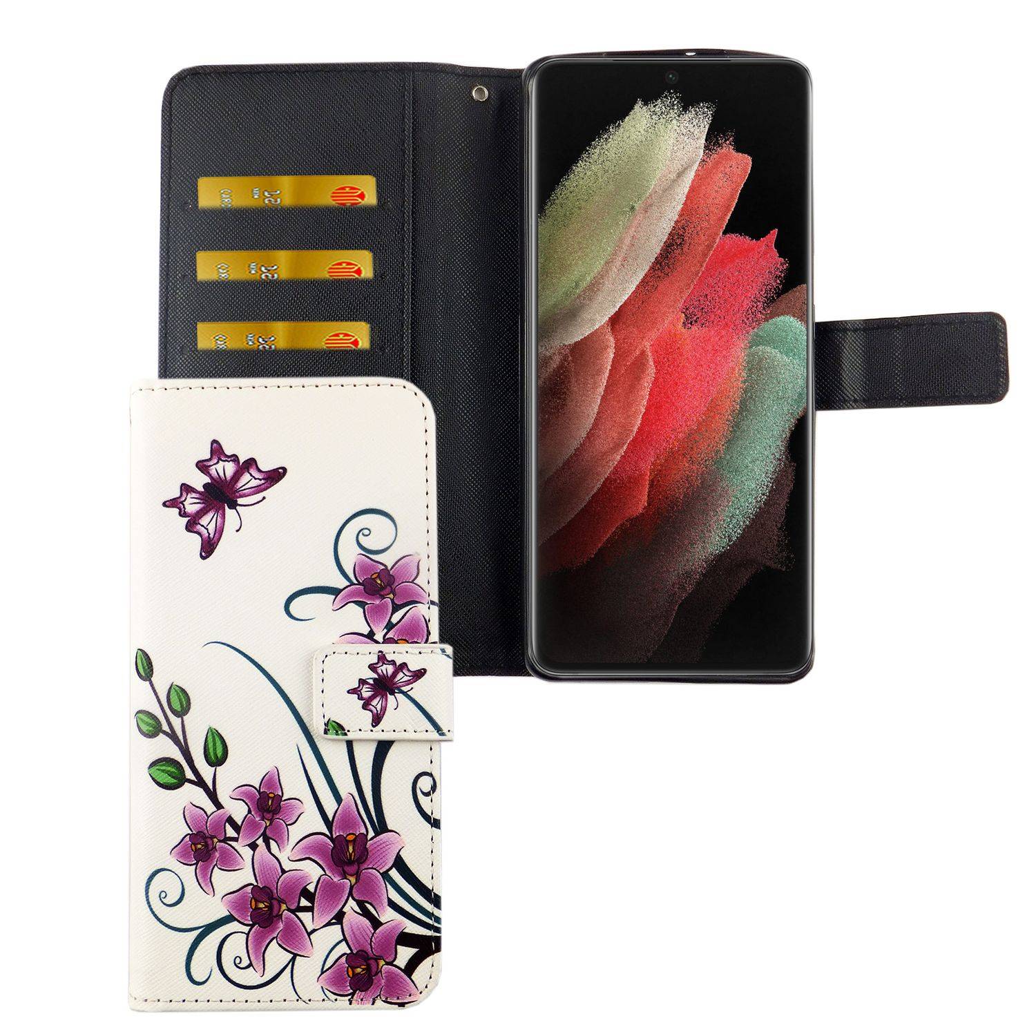 Samsung Galaxy S21 Ultra Handyhülle Bookcover Weiß