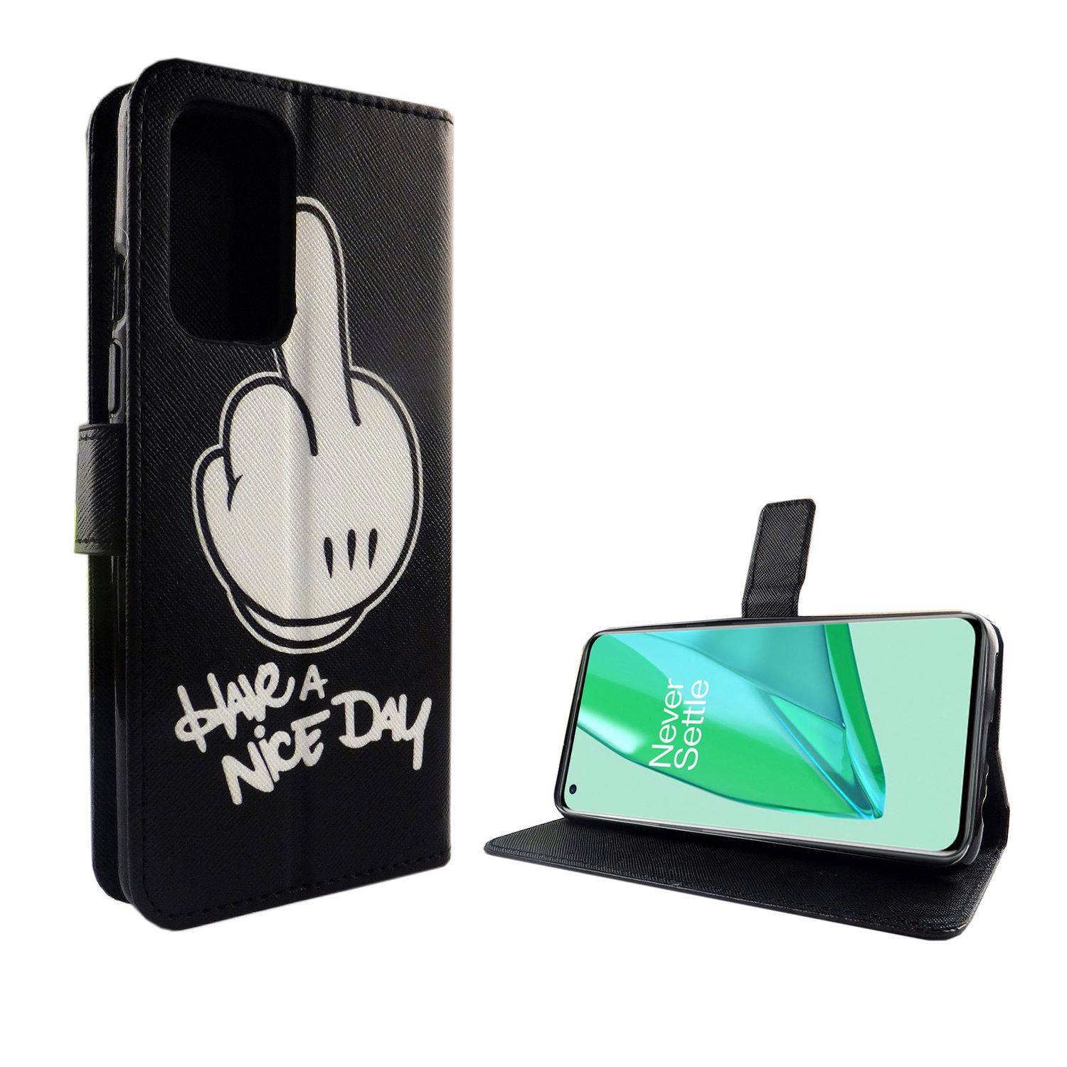 OnePlus 9 Handyhülle Bookcover Schwarz