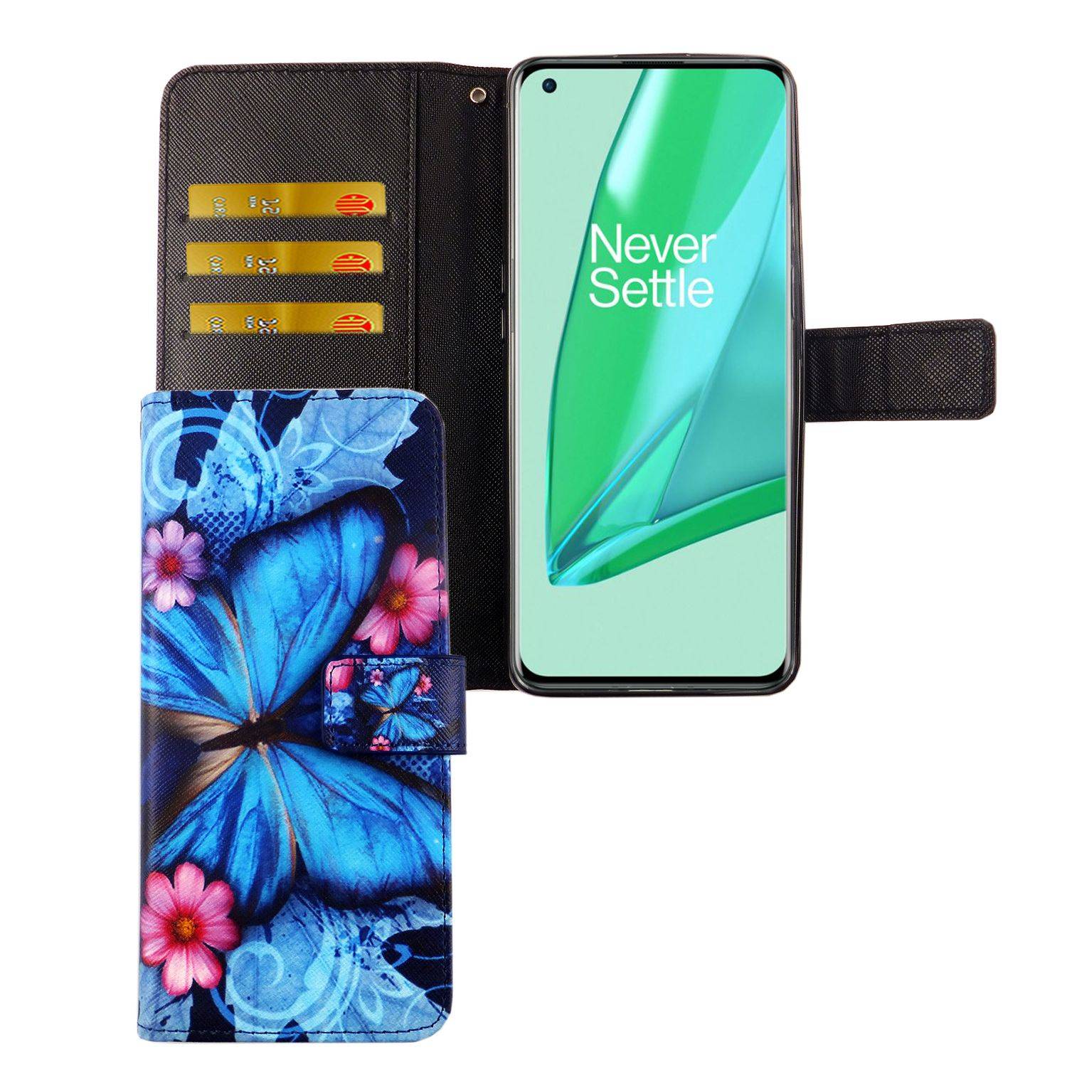 OnePlus 9 Handyhülle Bookcover Blau