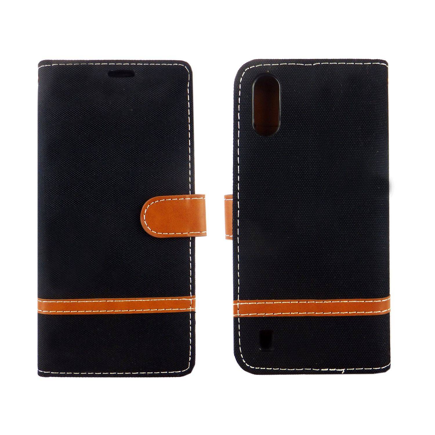 Samsung Galaxy A01 Handyhülle Bookcover Schwarz