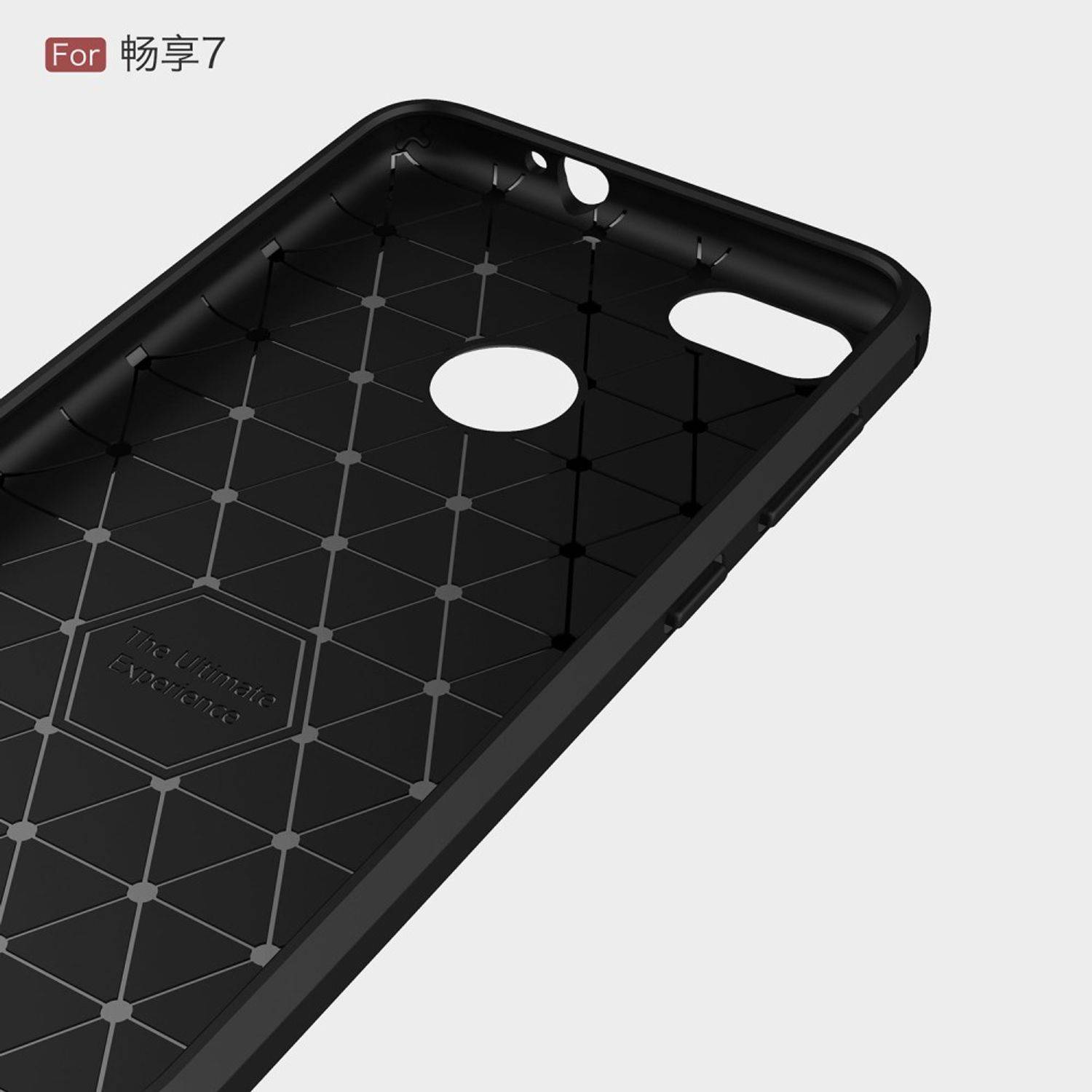 Huawei Y6 (2017) Handyhülle Carbon Optik Backcover Schwarz