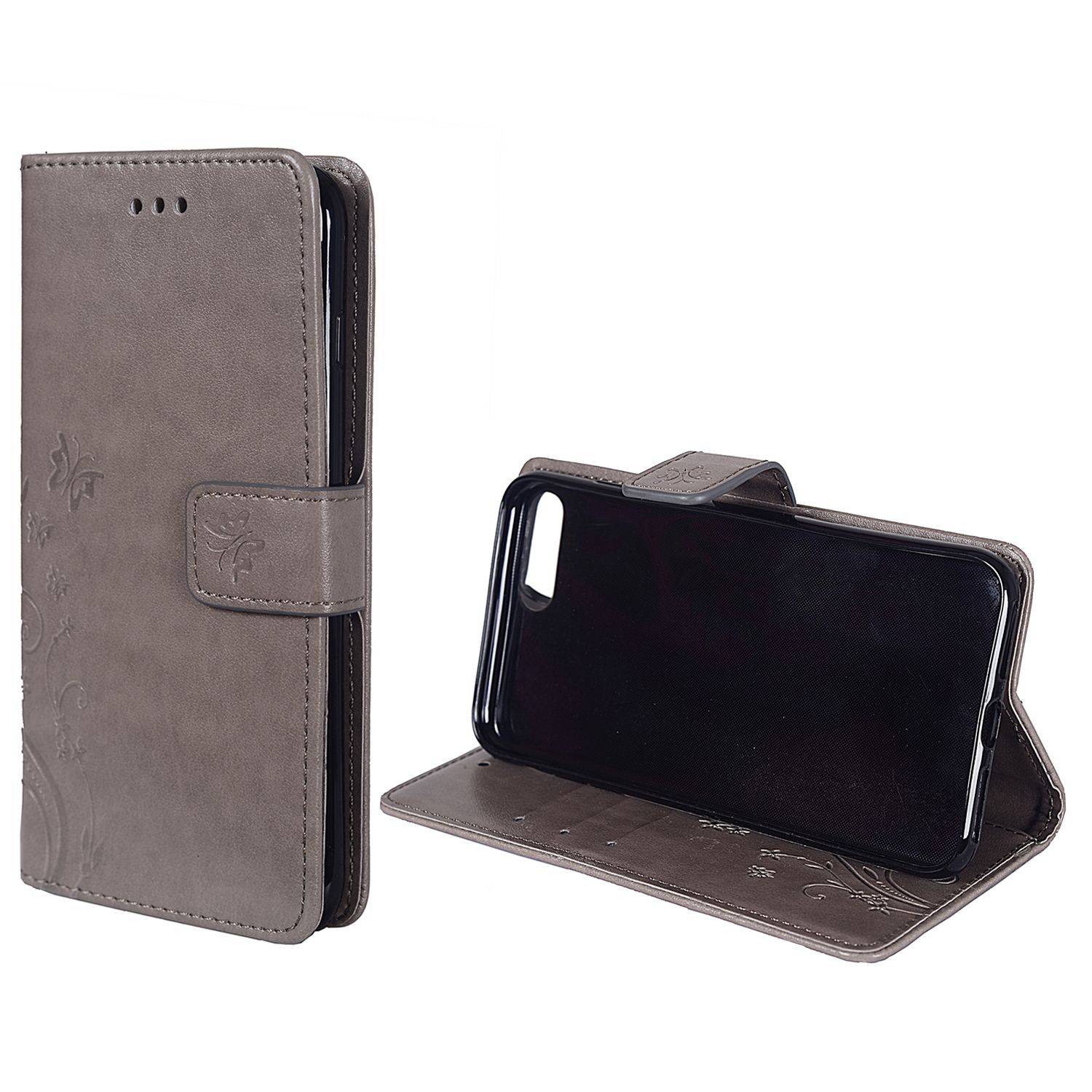 Apple iPhone 7 Plus Handyhülle Bookcover Grau
