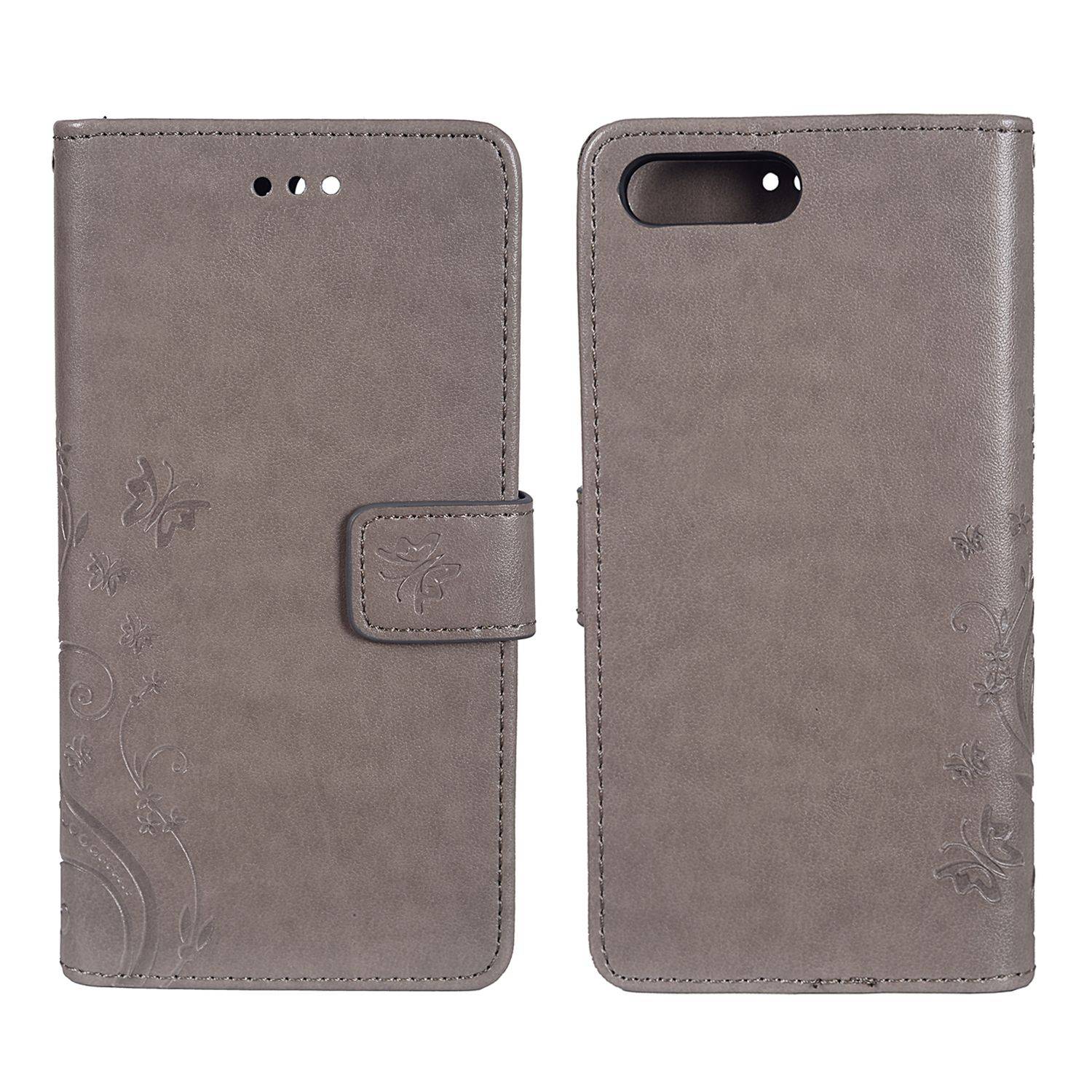 Apple iPhone 7 Plus Handyhülle Bookcover Grau