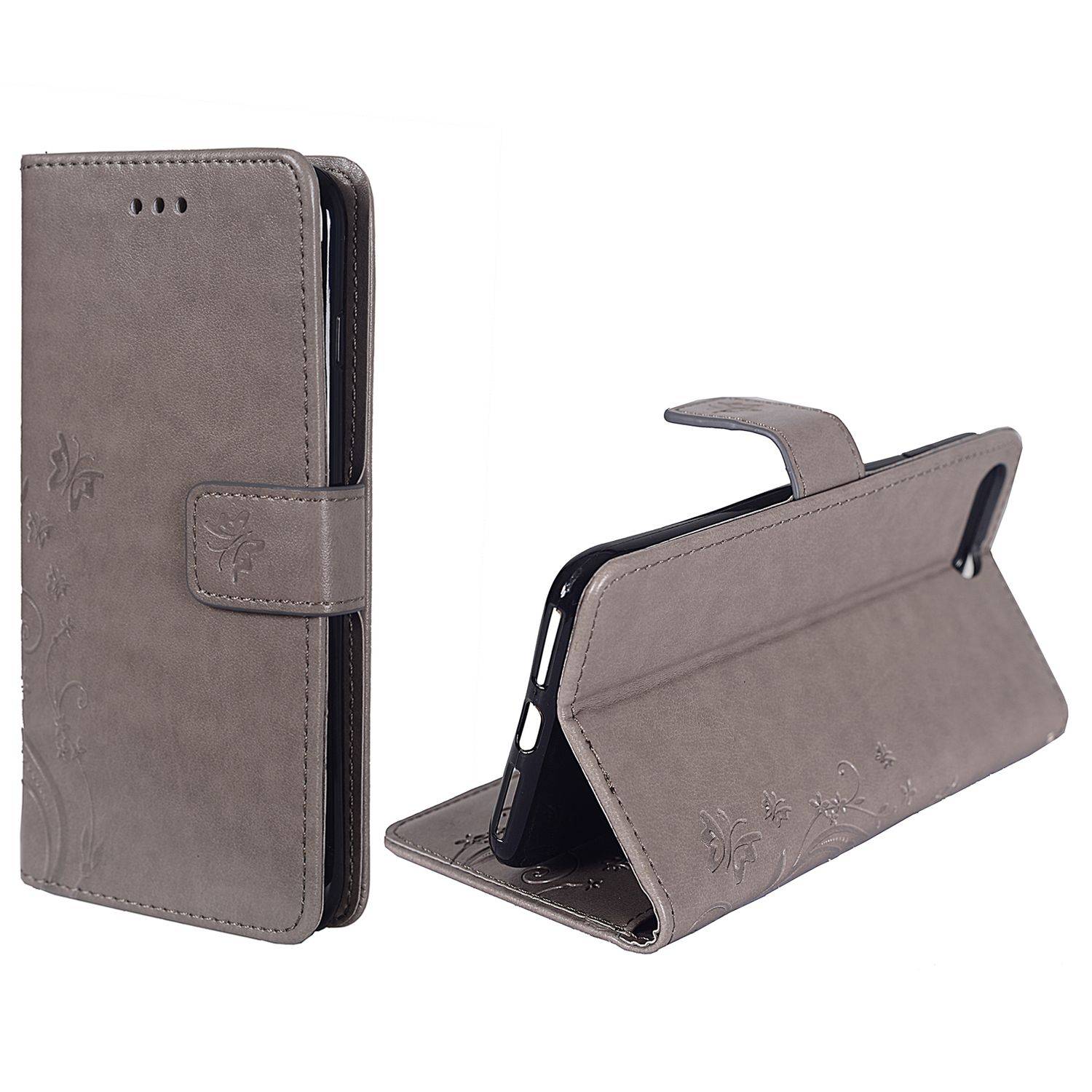 Apple iPhone 7 Plus Handyhülle Bookcover Grau