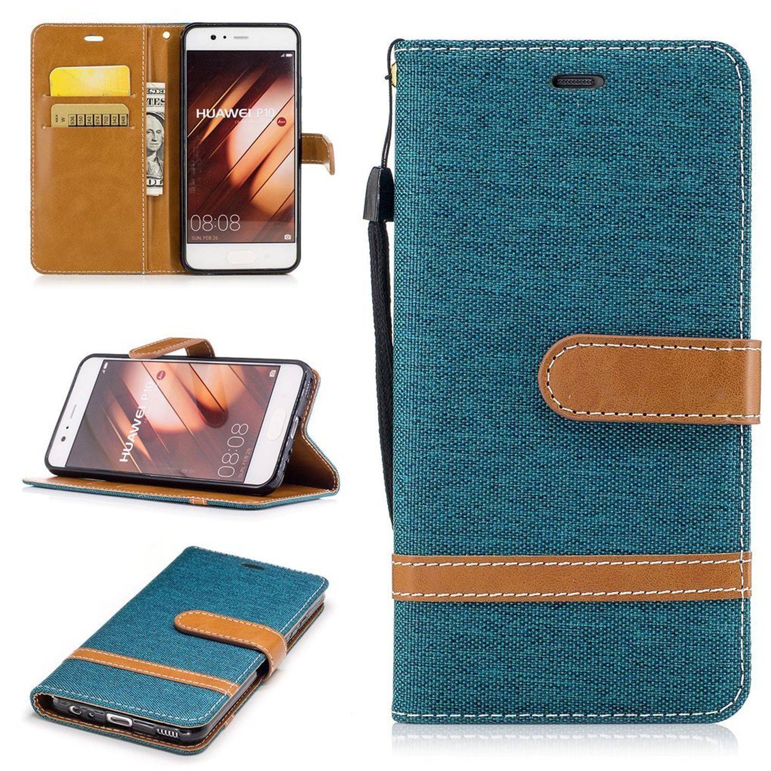 Huawei P10 Handyhülle Bookcover Grün