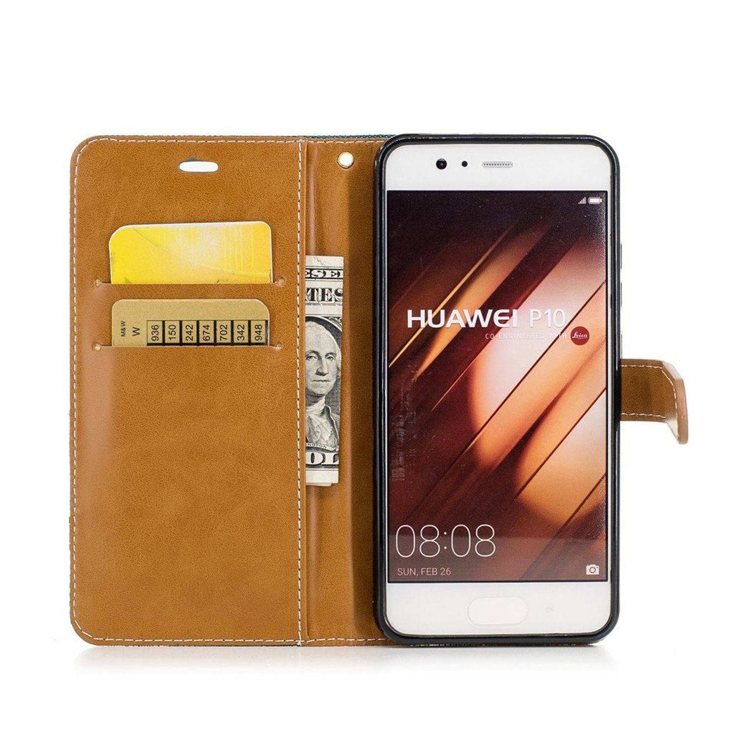 Huawei P10 Handyhülle Bookcover Grün