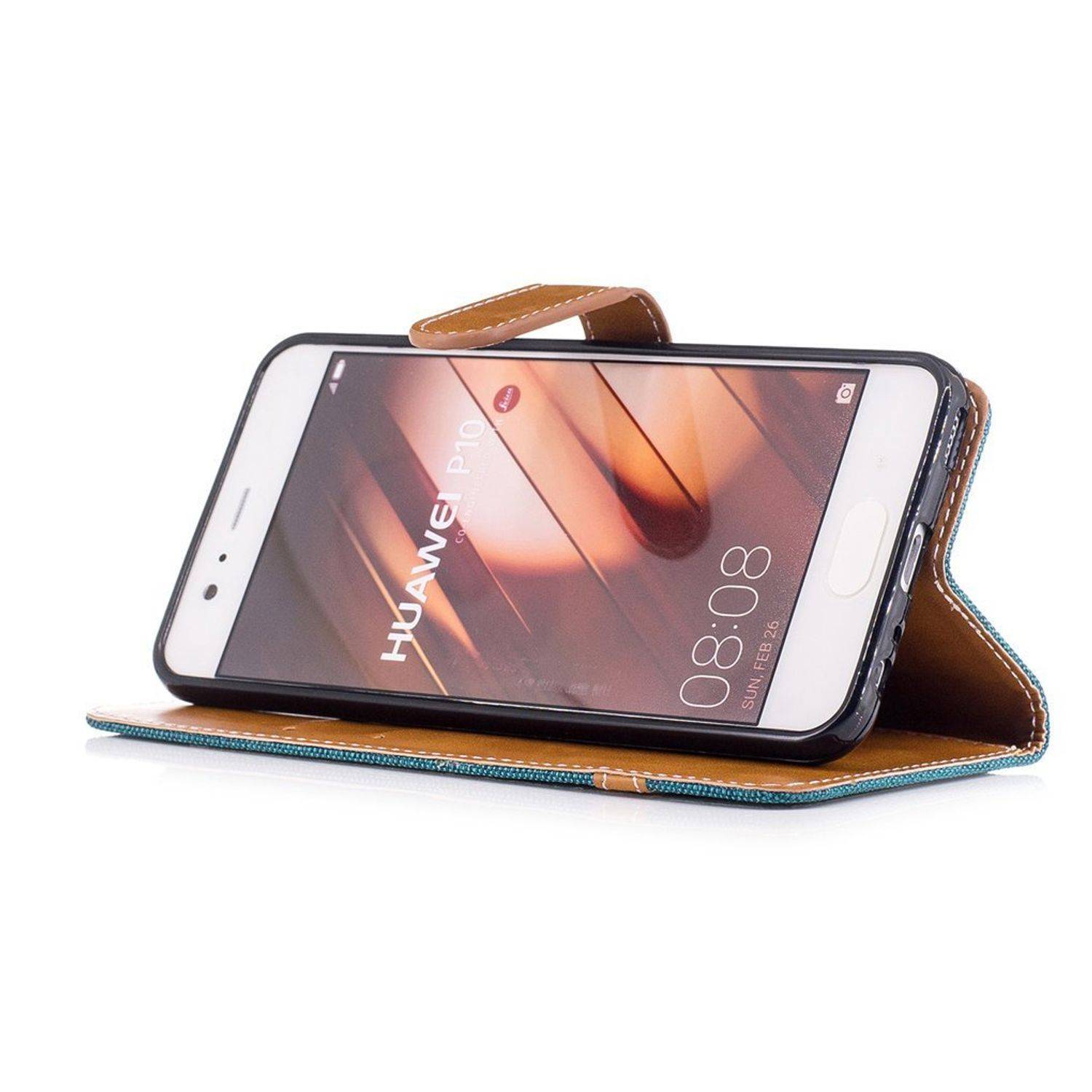Huawei P10 Handyhülle Bookcover Grün