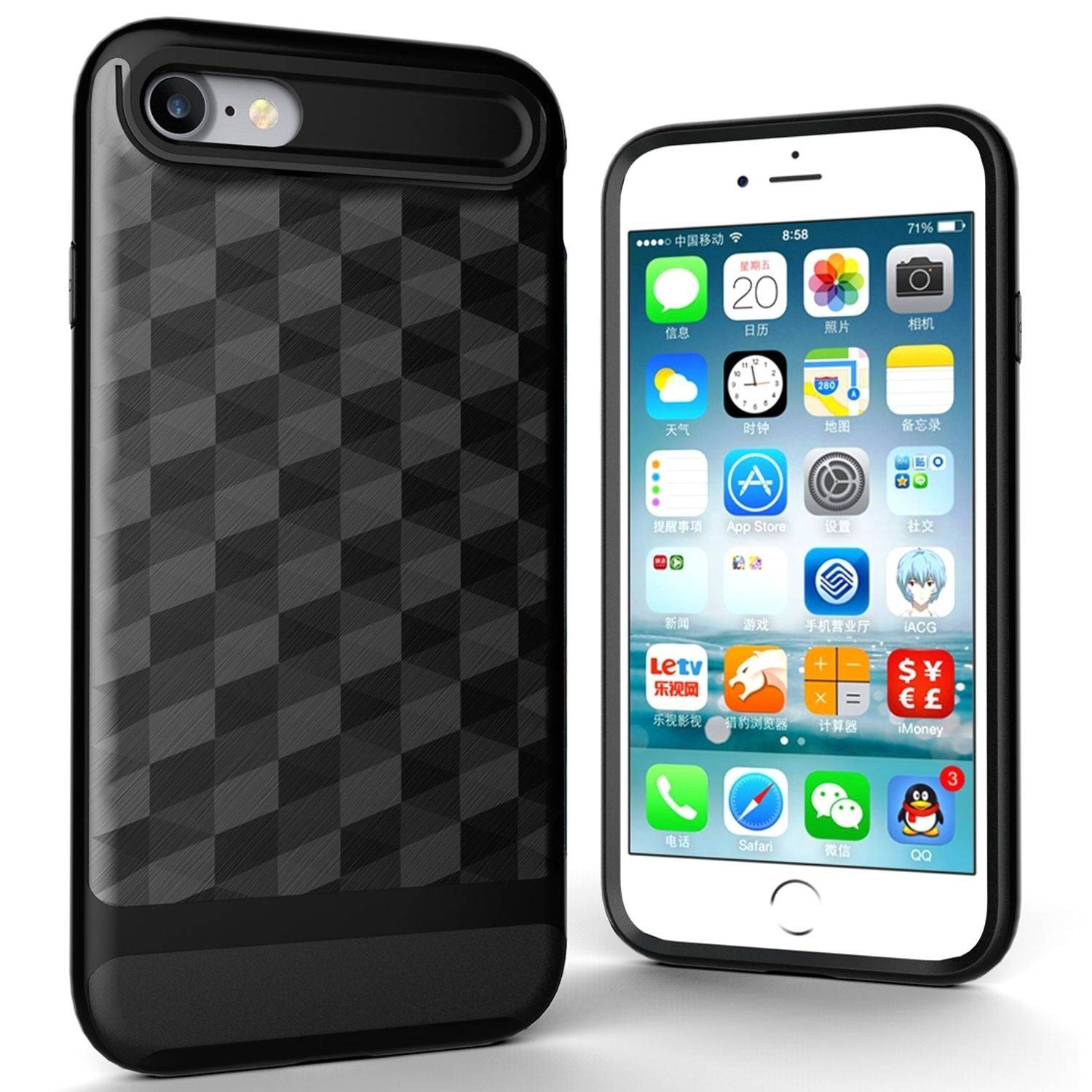 Apple iPhone 8 Handyhülle Backcover Schwarz