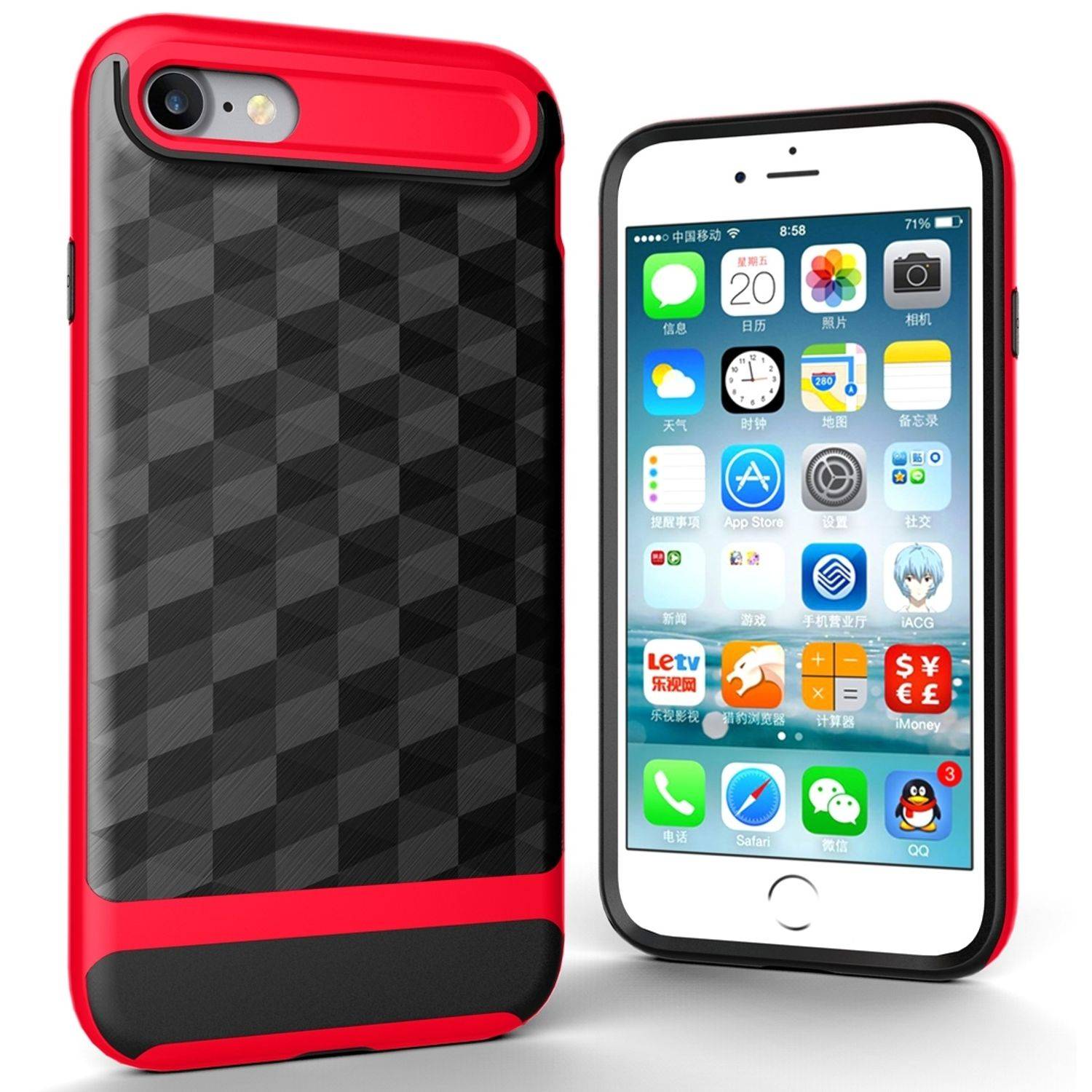 Apple iPhone 8 Handyhülle Backcover Rot