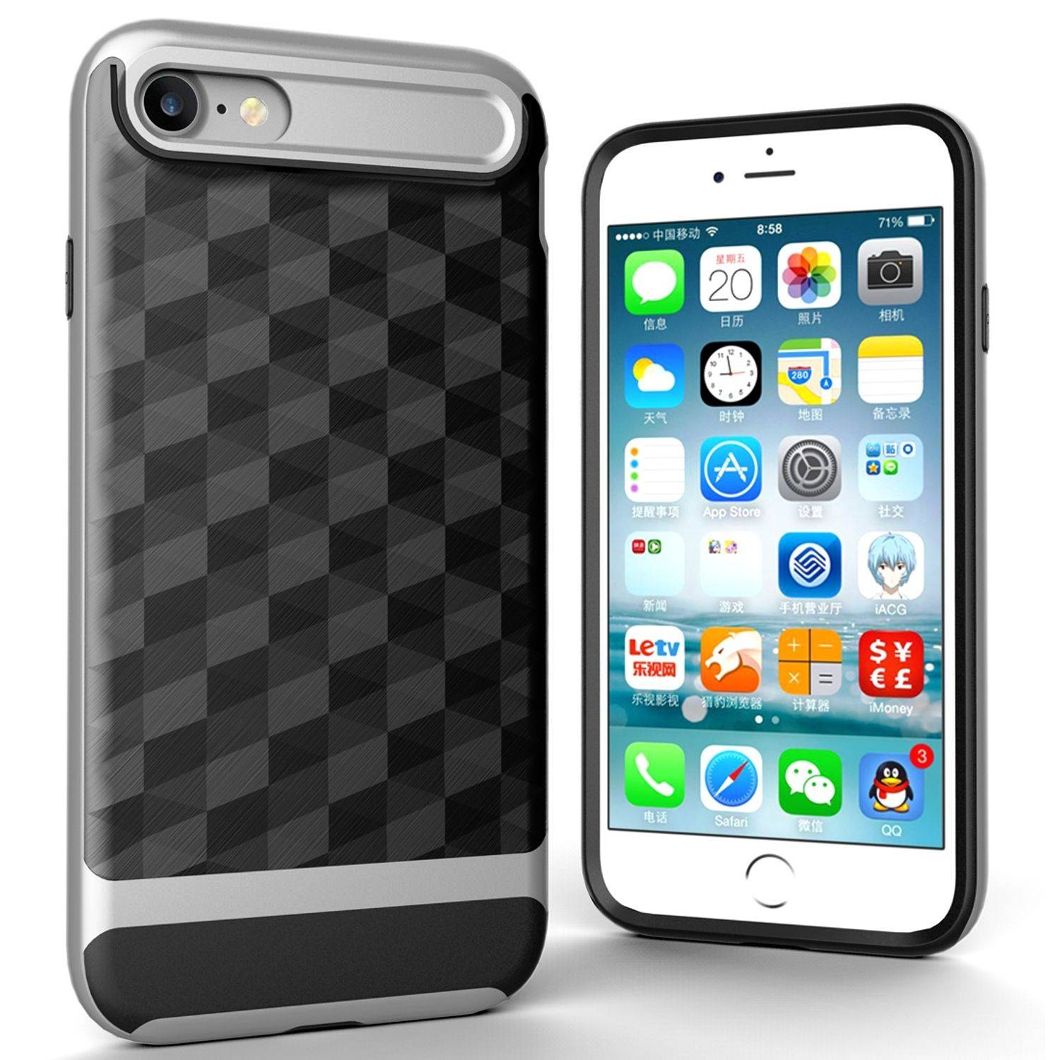 Apple iPhone 8 Handyhülle Backcover Silber
