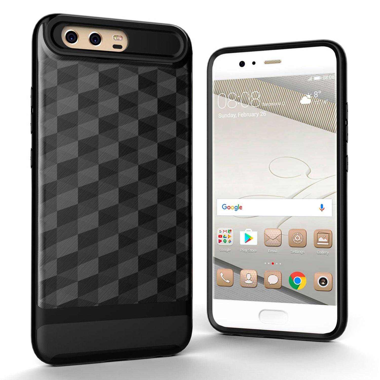 Huawei P10 Handyhülle Backcover Schwarz
