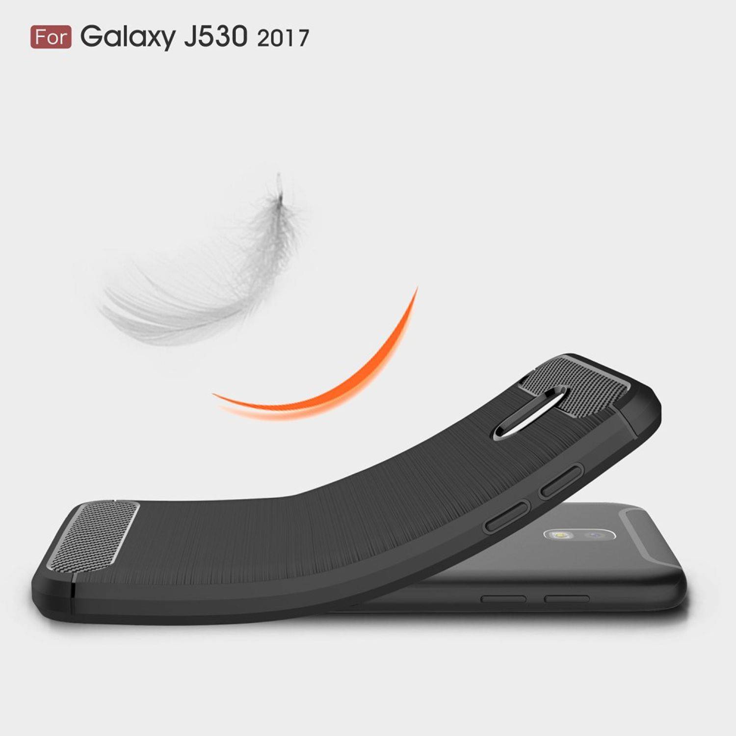 Samsung Galaxy J5 (2017) Handyhülle Carbon Optik Backcover Schwarz
