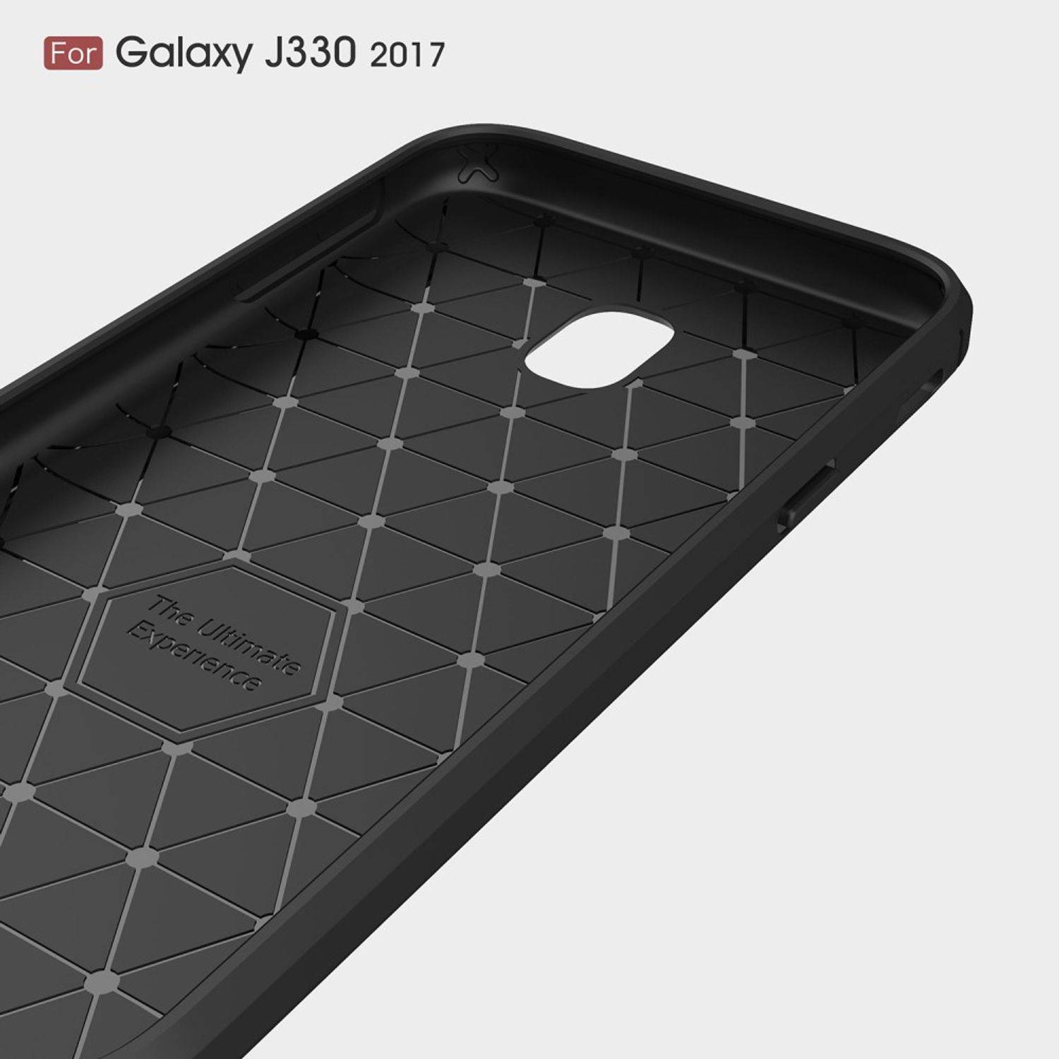Samsung Galaxy J3 (2017) Handyhülle Carbon Optik Backcover Grau