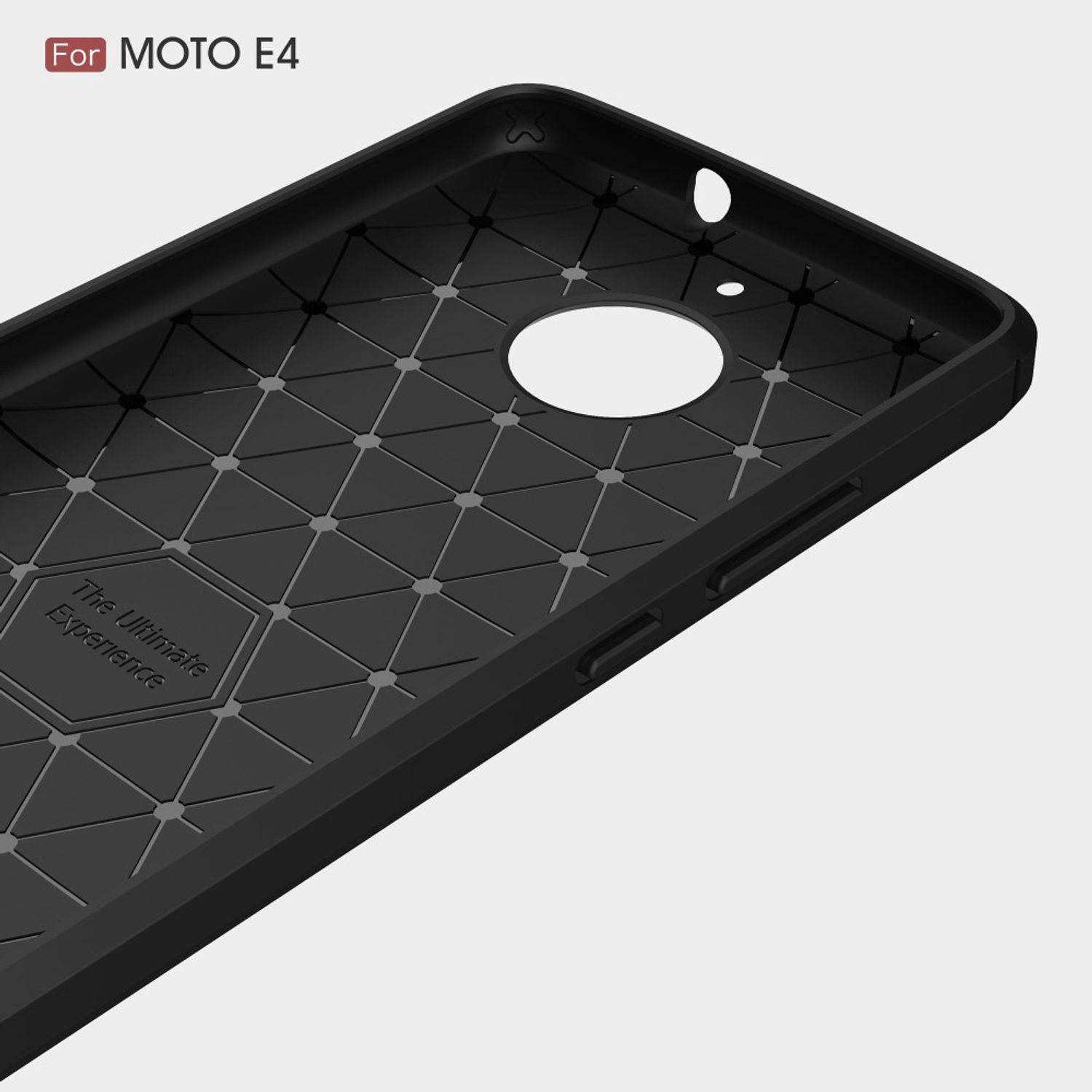 Motorola Moto E4 Handyhülle Carbon Optik Backcover Grau