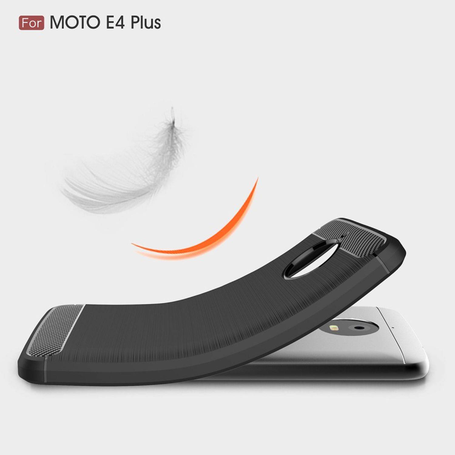 Motorola Moto E4 Plus Handyhülle Carbon Optik Backcover Schwarz
