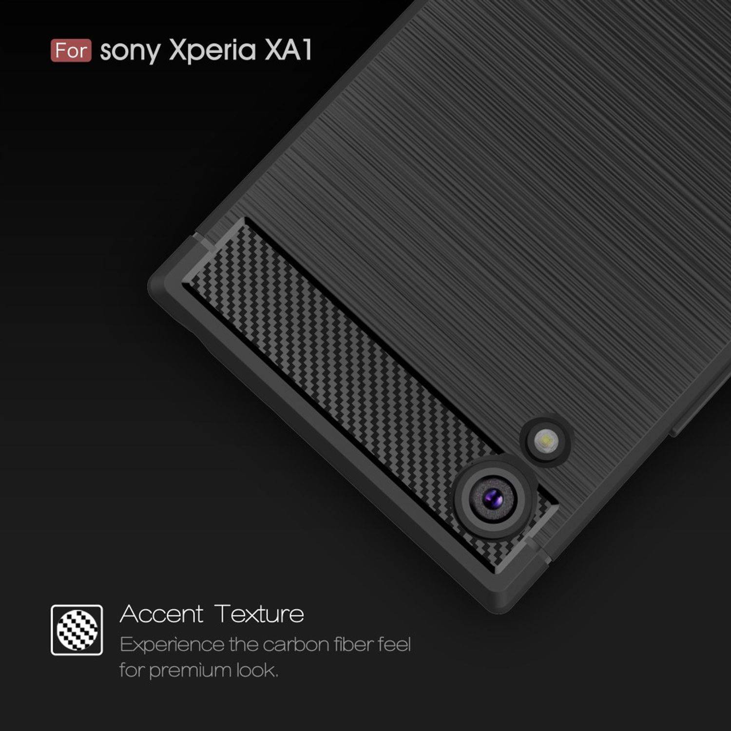 Sony Xperia XA1 Handyhülle Carbon Optik Backcover Blau