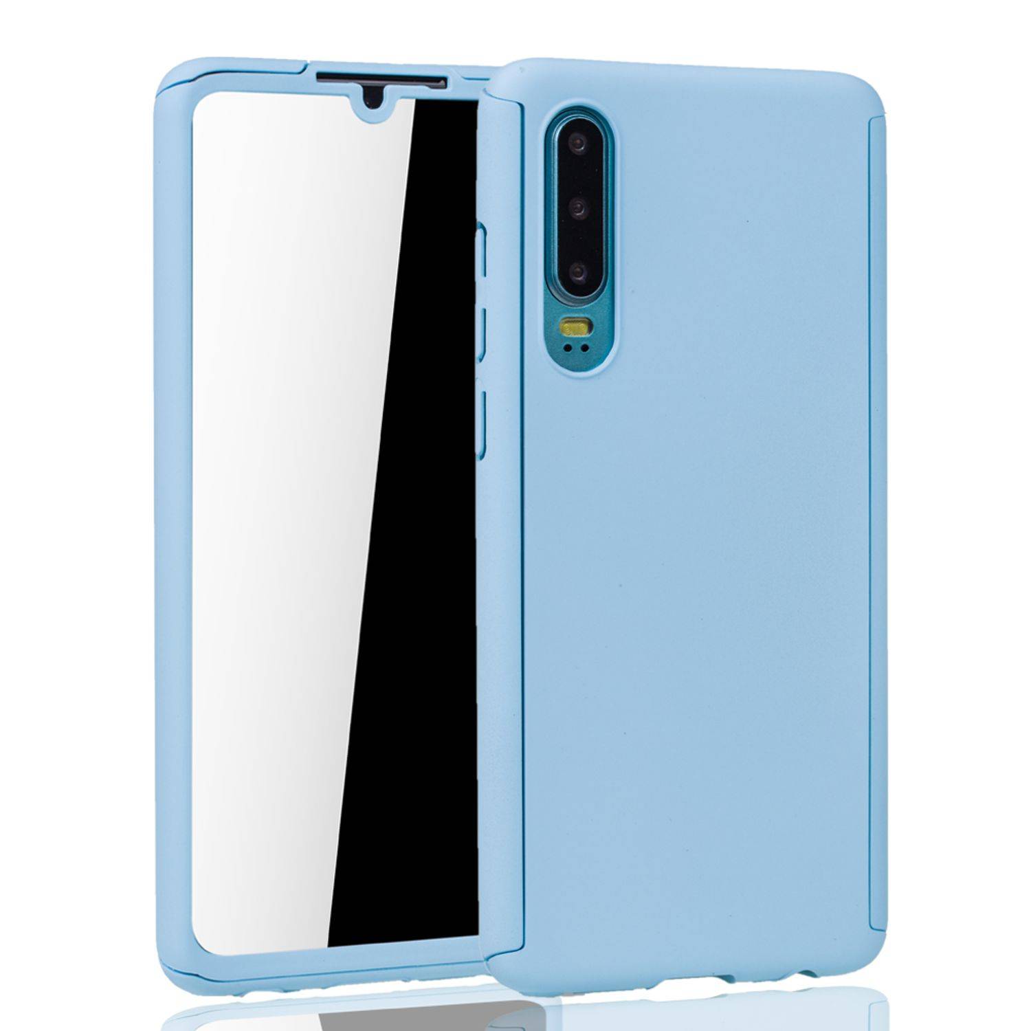 Huawei P30 Handyhülle 360 Grad Schutz Full Cover Blau